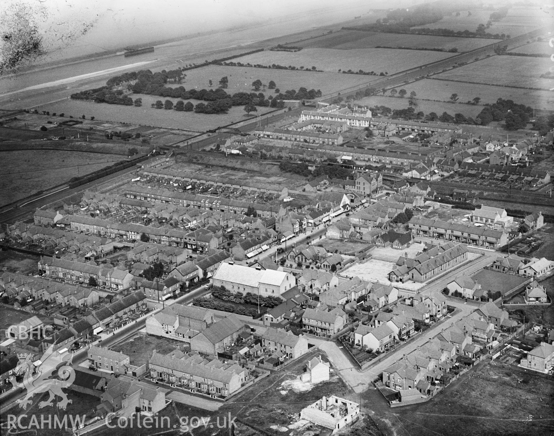 Shotton, oblique aerial view. 5?x4? black and white glass plate negative.