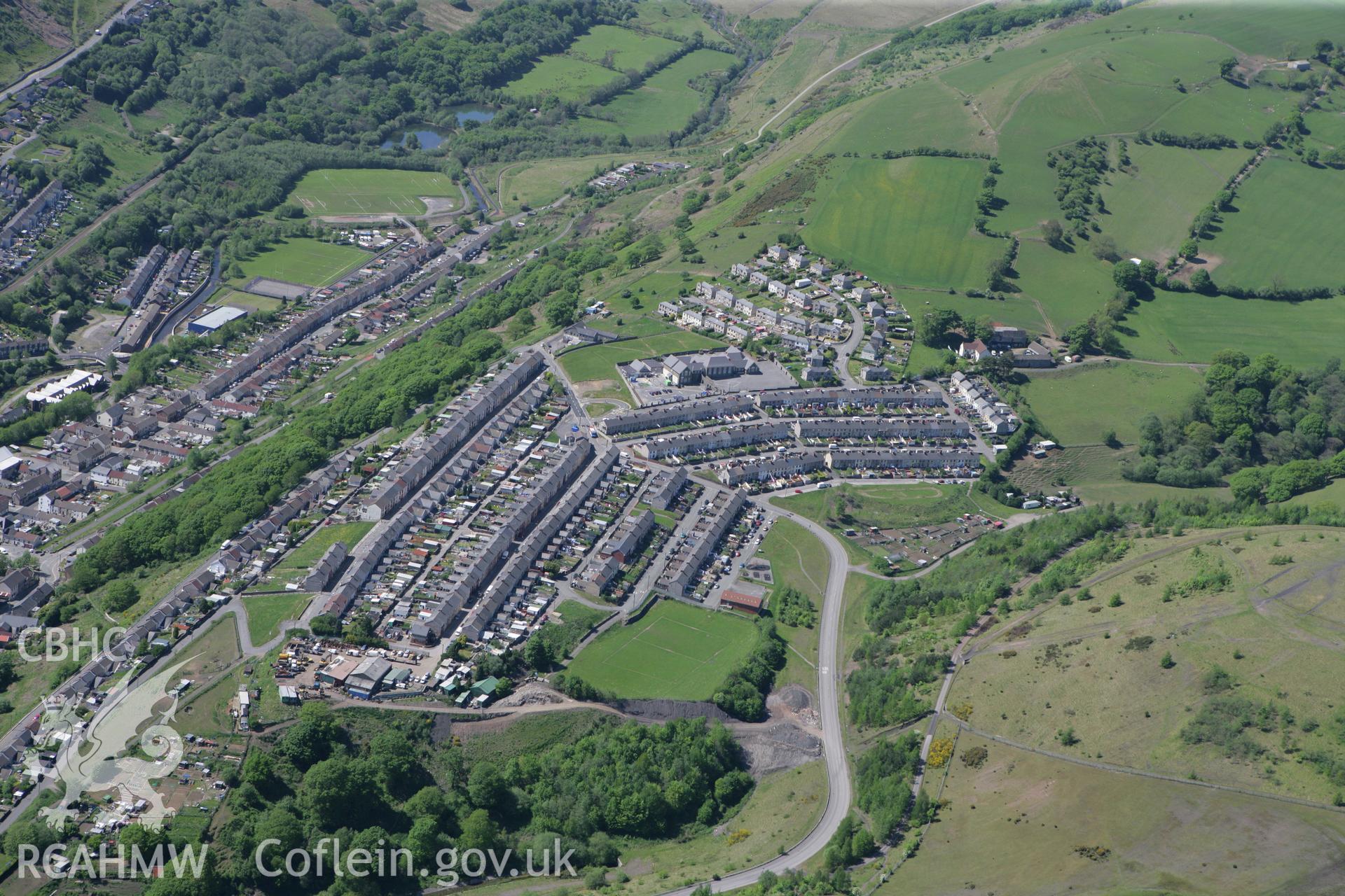 RCAHMW colour oblique photograph of Phillipstown Primary School, Phillipstown, New Tredegar. Taken by Toby Driver on 24/05/2010.