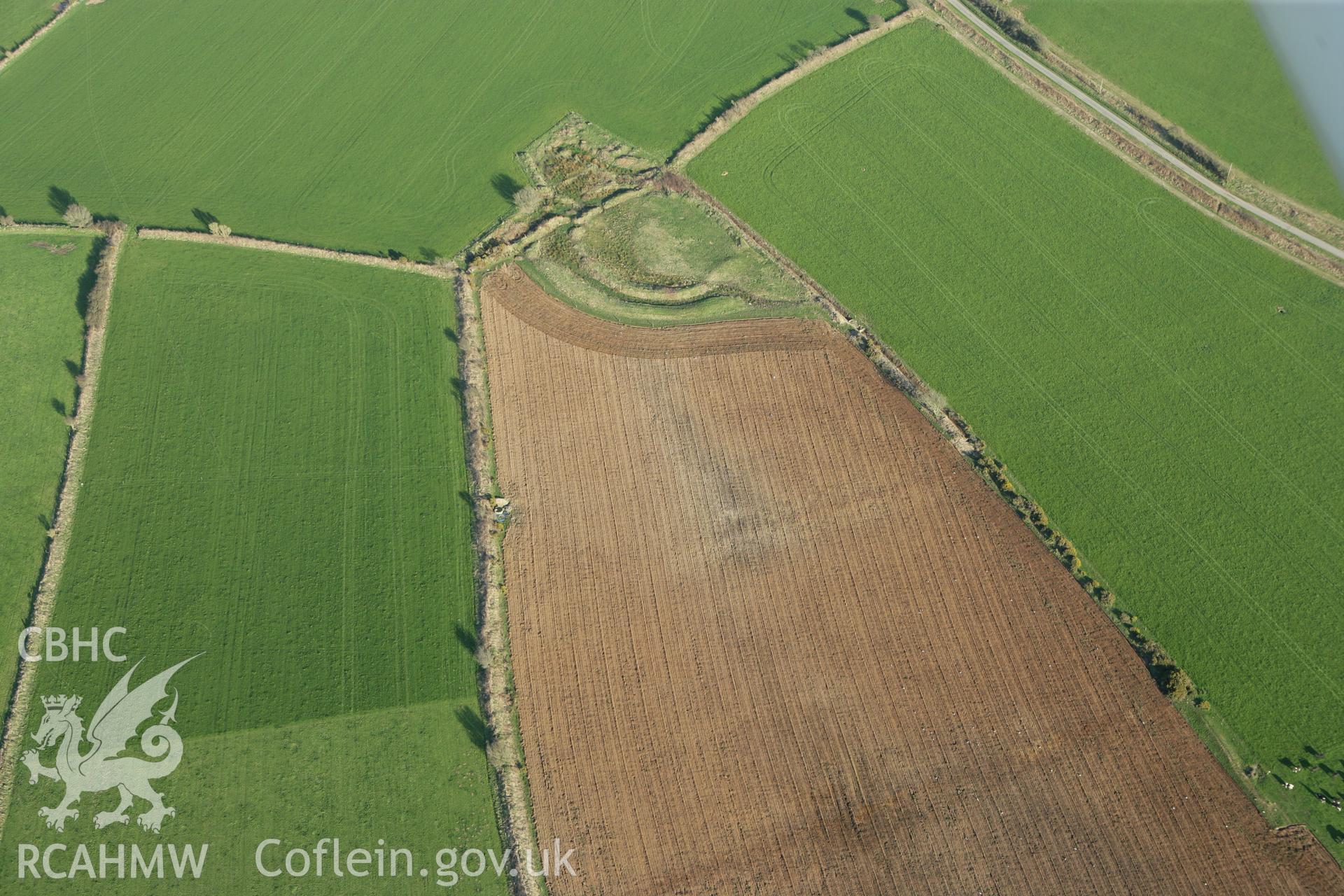 RCAHMW colour oblique aerial photograph of Castell Cwm-Wyntyll. Taken on 13 April 2010 by Toby Driver