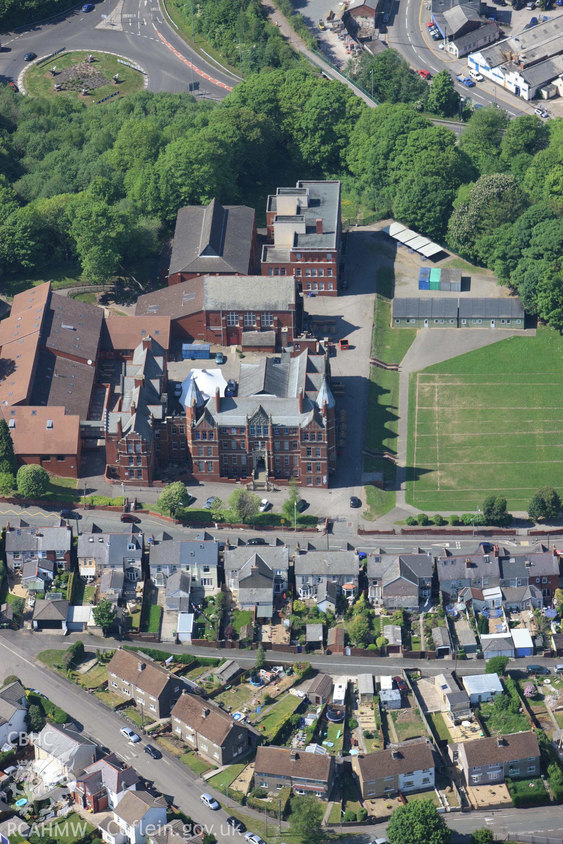 RCAHMW colour oblique photograph of West Monmouth School, Blaendare Road, Pontypool. Taken by Toby Driver on 24/05/2010.