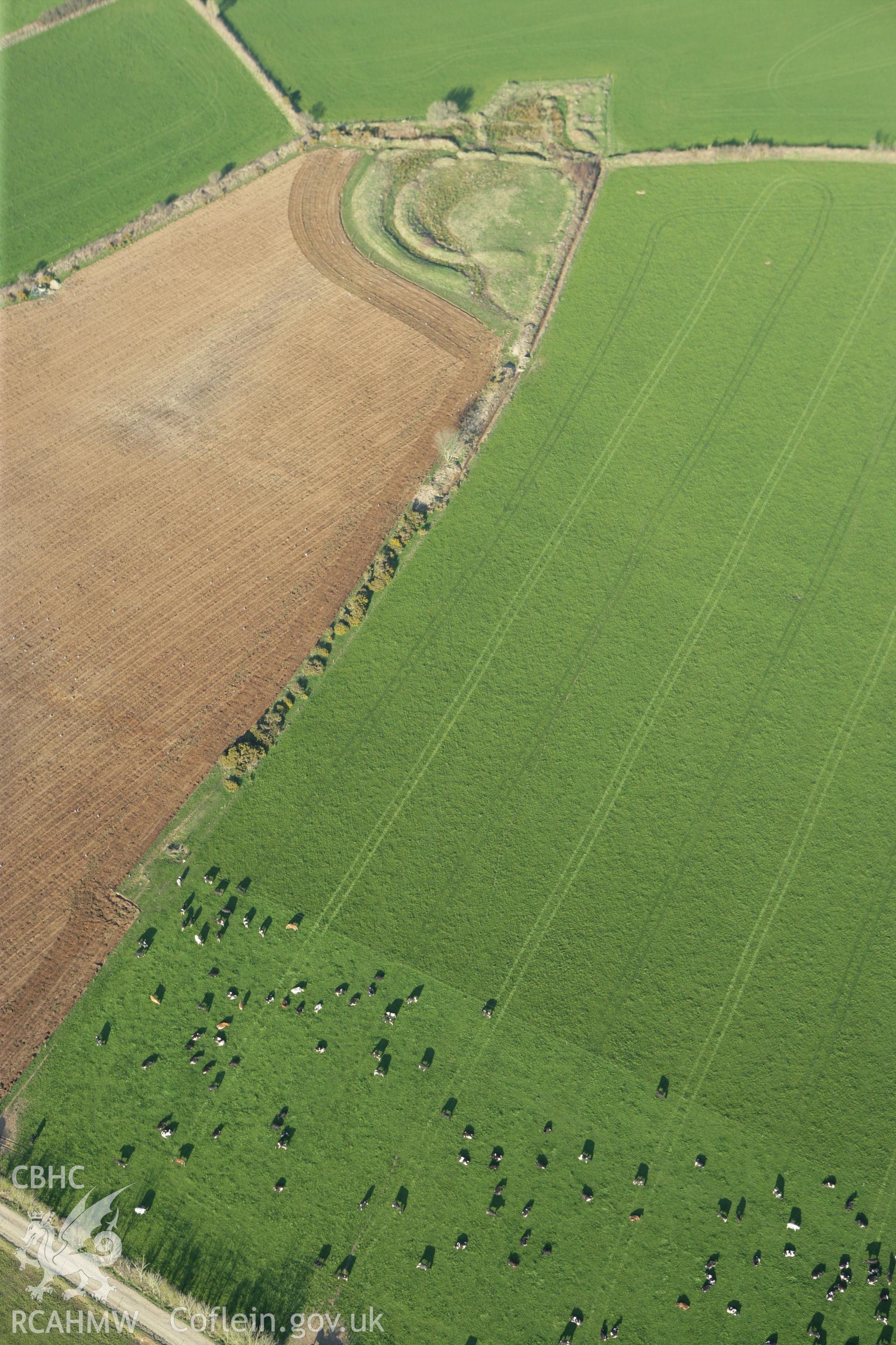 RCAHMW colour oblique aerial photograph of Castell Cwm-Wyntyll. Taken on 13 April 2010 by Toby Driver