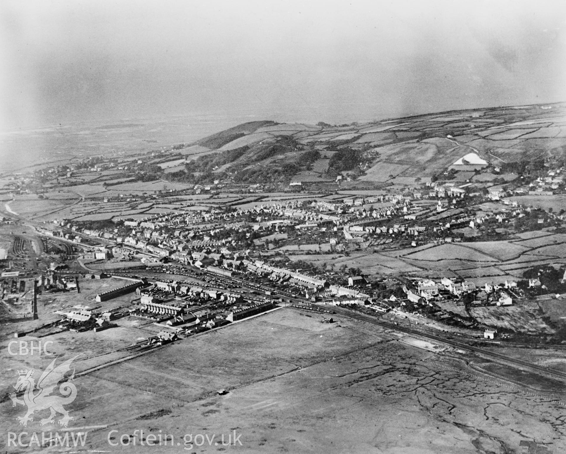 General view of Burry Port. Oblique aerial photograph, 5?x4? BW glass plate.