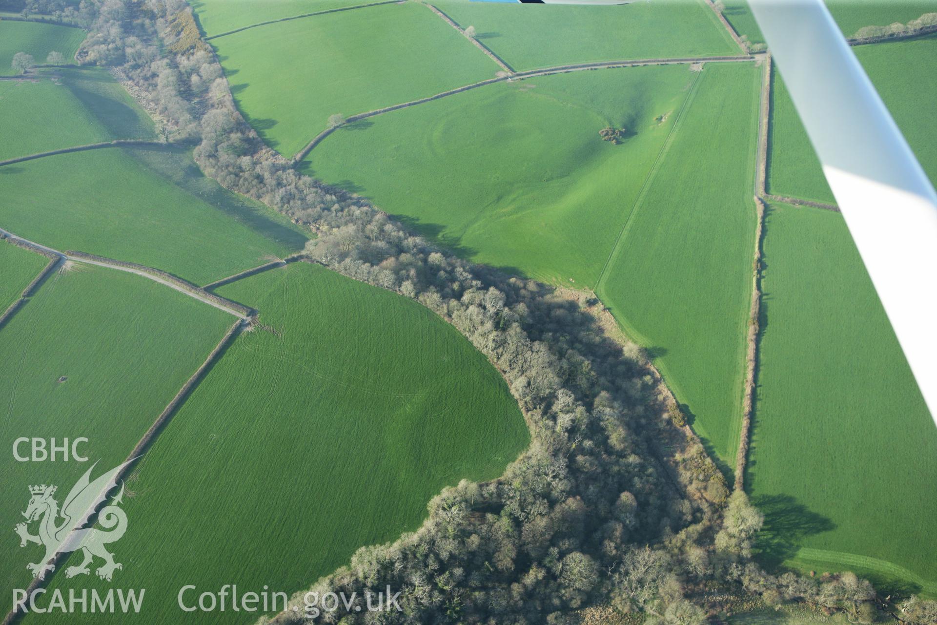 RCAHMW colour oblique aerial photograph of Plenty Parc Rath. Taken on 13 April 2010 by Toby Driver