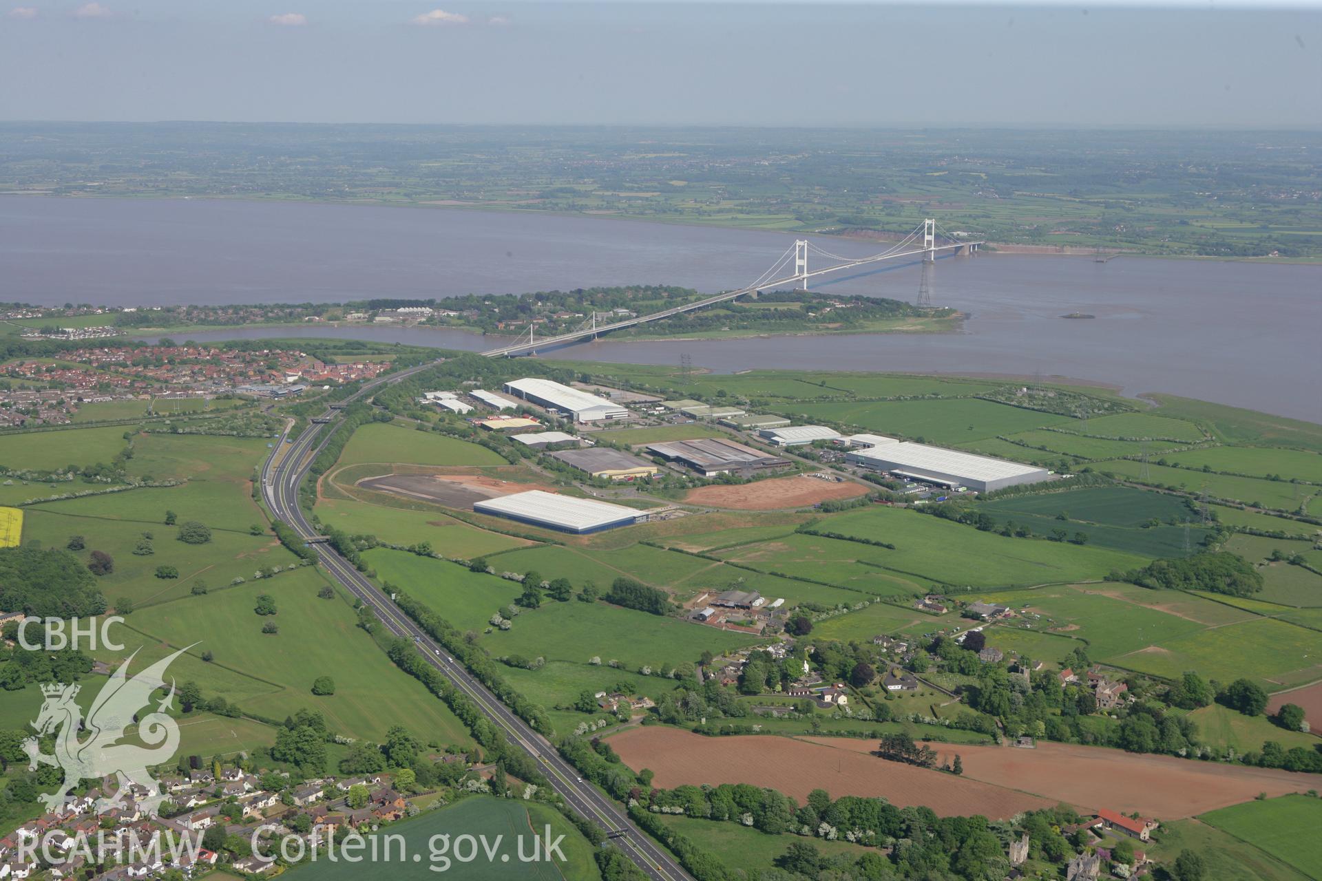 RCAHMW colour oblique photograph of Wye bridge and the Severn Road bridge. Taken by Toby Driver on 24/05/2010.