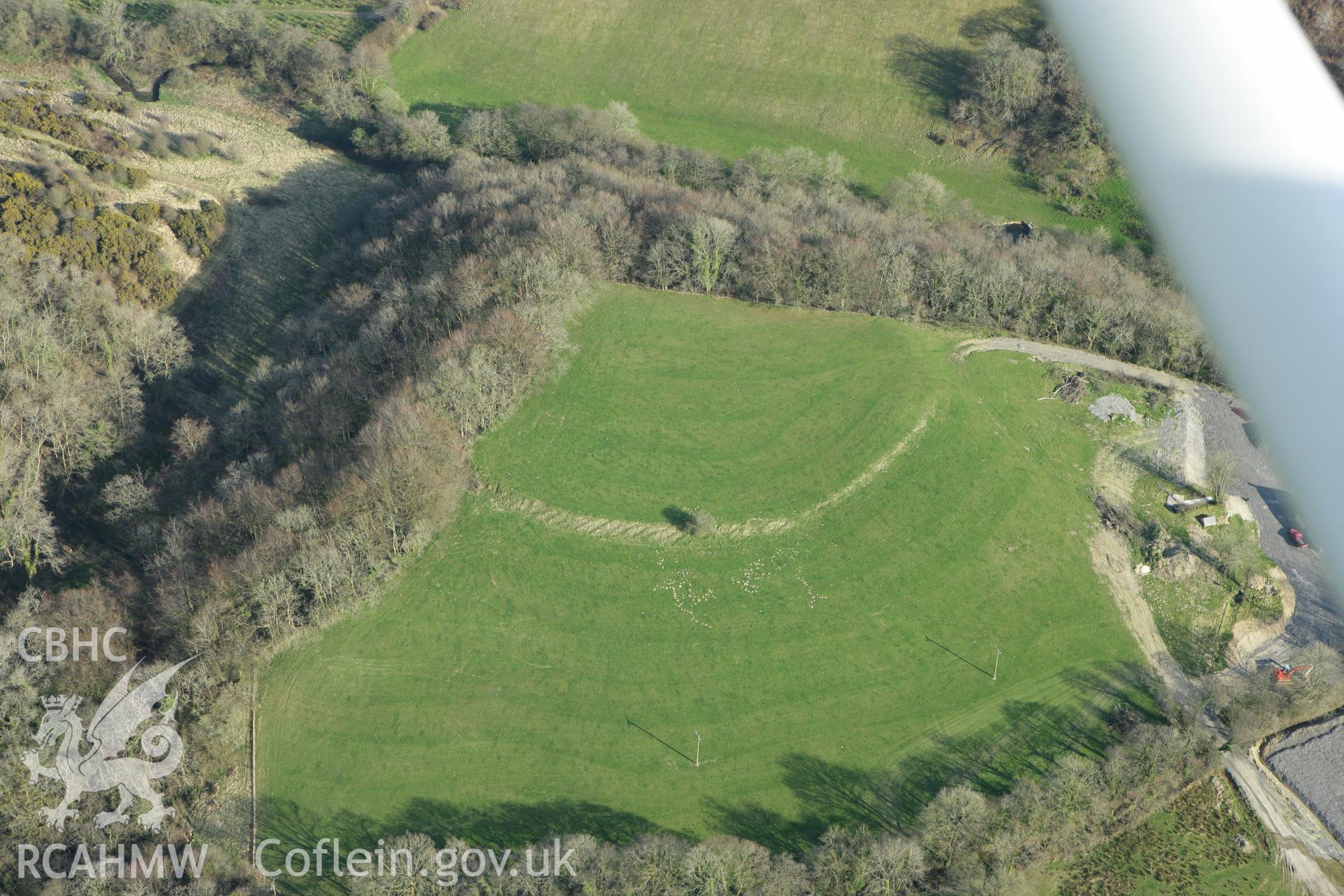 RCAHMW colour oblique aerial photograph of Pen-y-Gaer. Taken on 13 April 2010 by Toby Driver