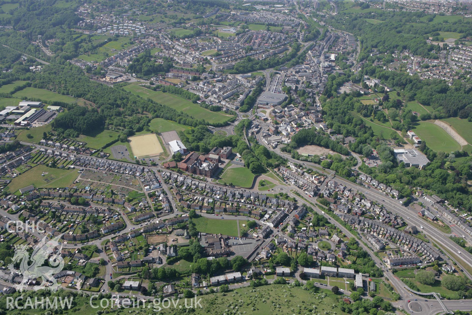 RCAHMW colour oblique photograph of West Monmouth School, Blaendare Road, Pontypool. Taken by Toby Driver on 24/05/2010.