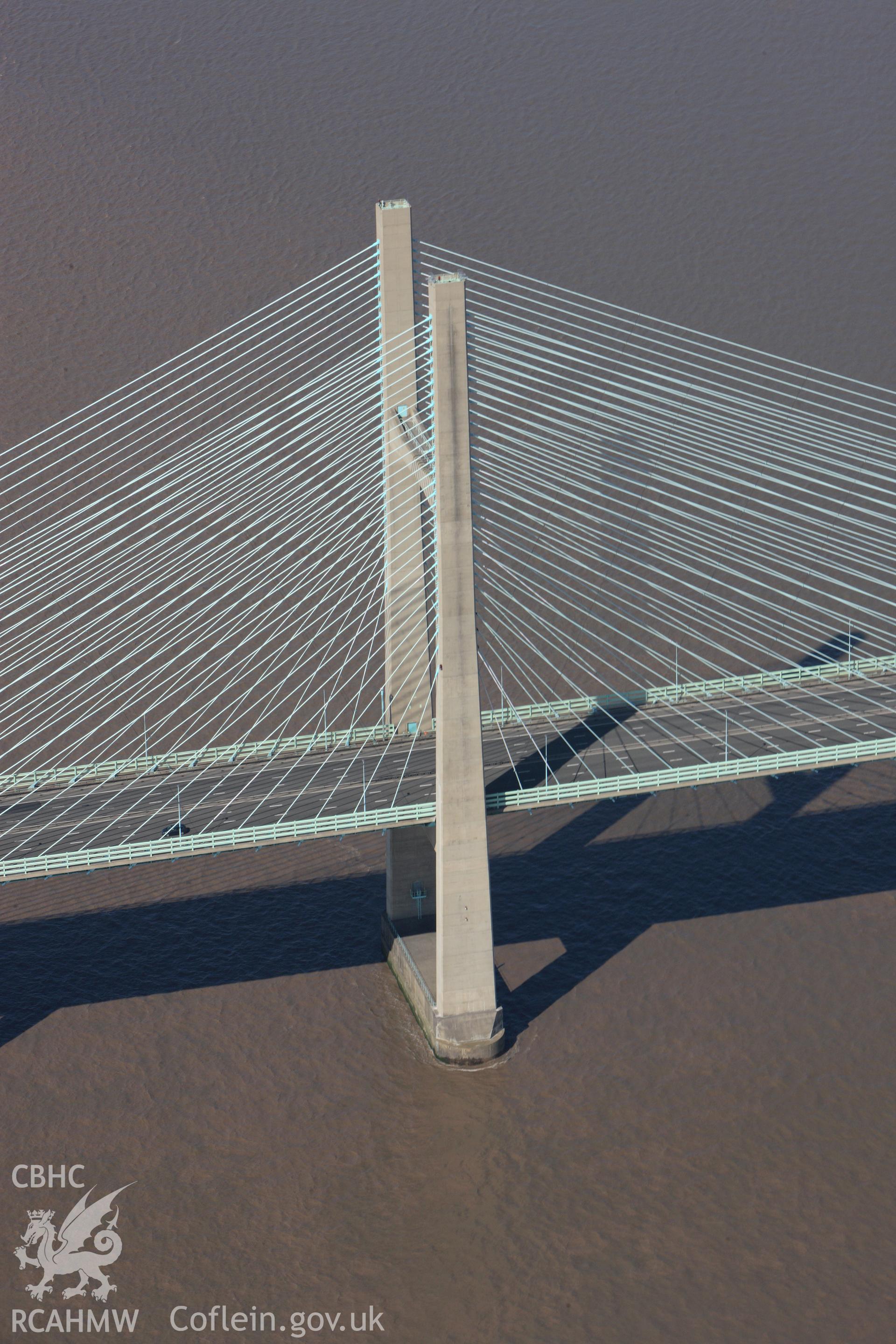 RCAHMW colour oblique photograph of Second Severn Crossing, M4 motorway. Taken by Toby Driver on 24/05/2010.