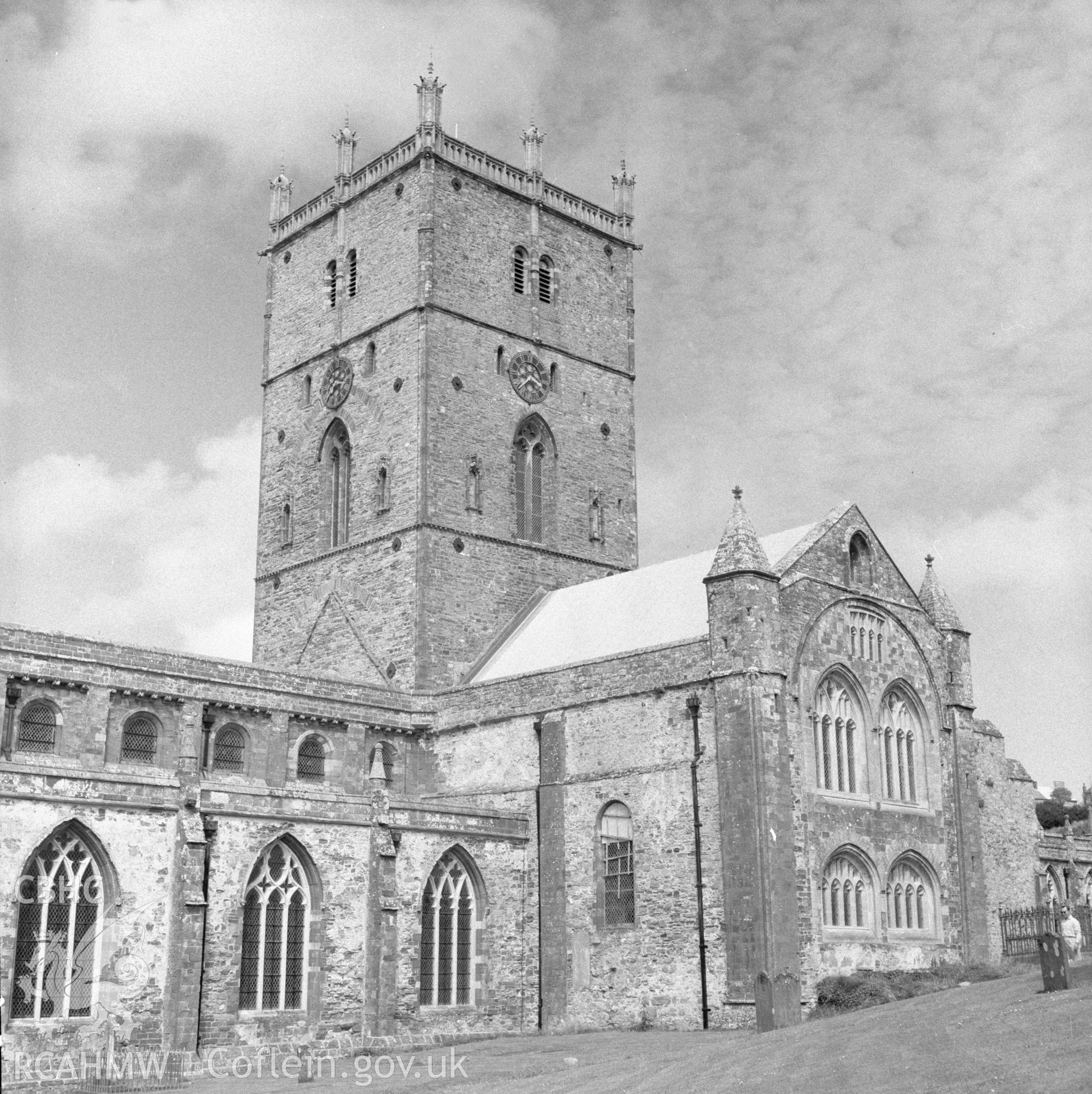 Digital copy of an acetate negative showing St David's Cathedral, September 1967.