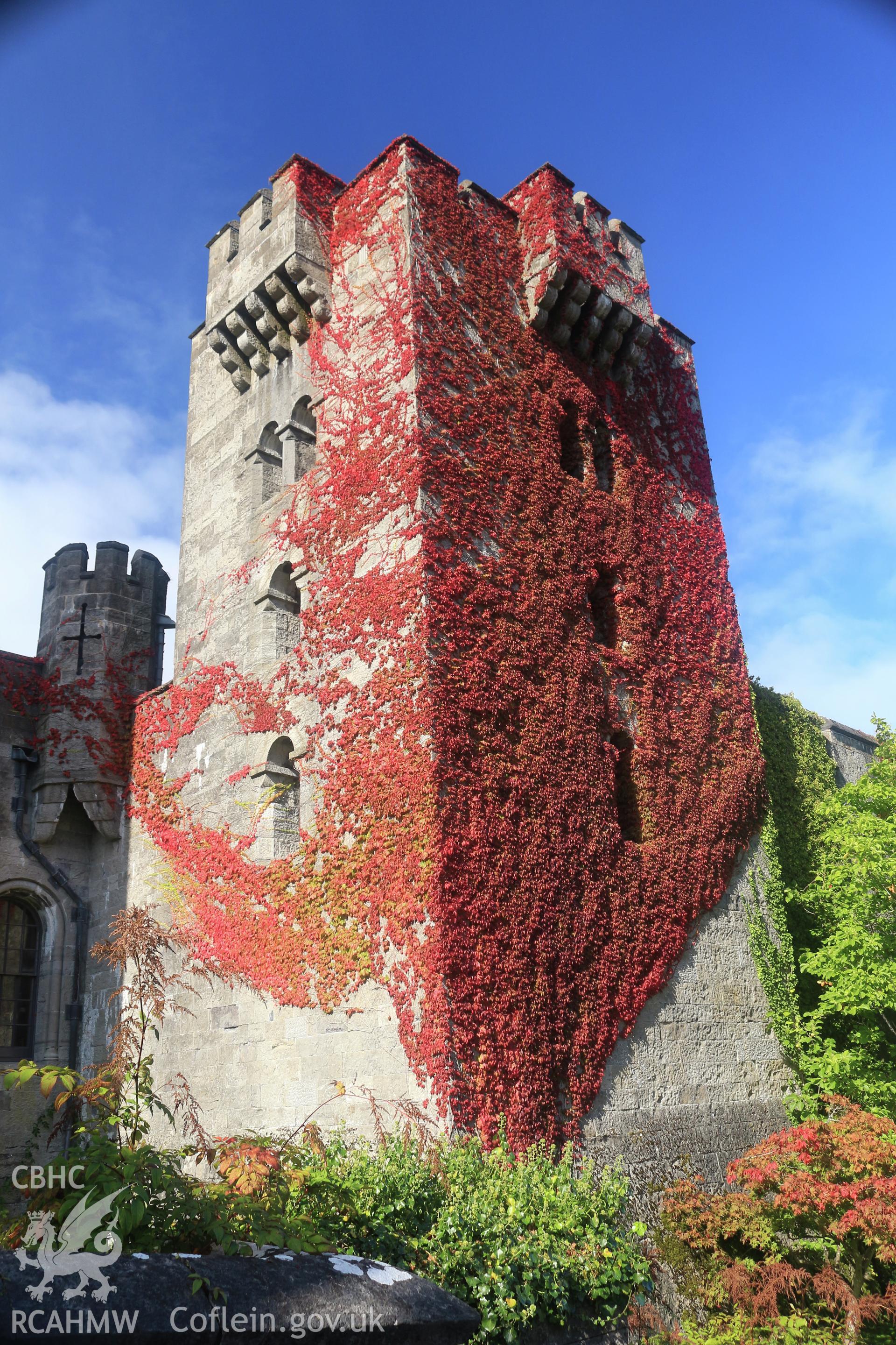 Photographic survey of Penrhyn Castle, Bangor. East front, tower.