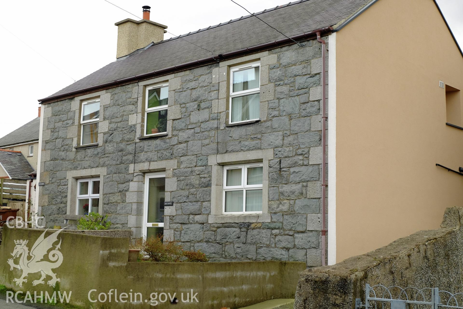 Colour photograph showing view looking north east at Bro Dawel, Ffordd Deiniol, Deiniolen, produced by Richard Hayman 2nd February 2017