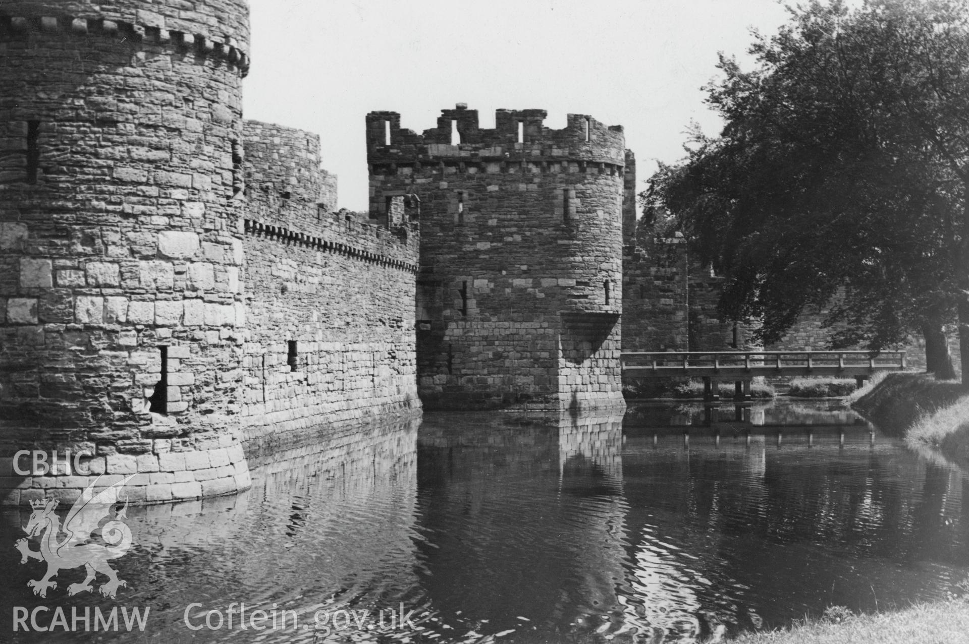 Digital copy of  a view of Beaumaris Castle.