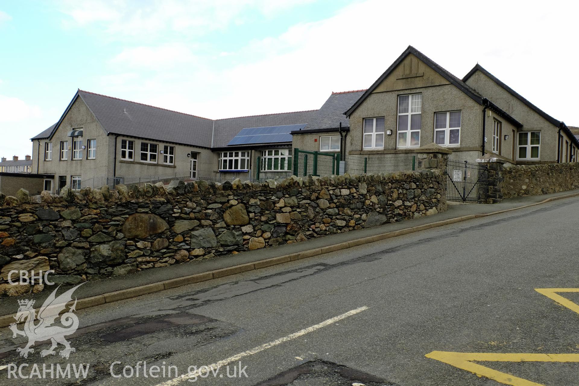 Colour photograph showing view looking north from Hafod Oleu at Ysgol Gwaun Gynfi, Deiniolen, produced by Richard Hayman 2nd February 2017