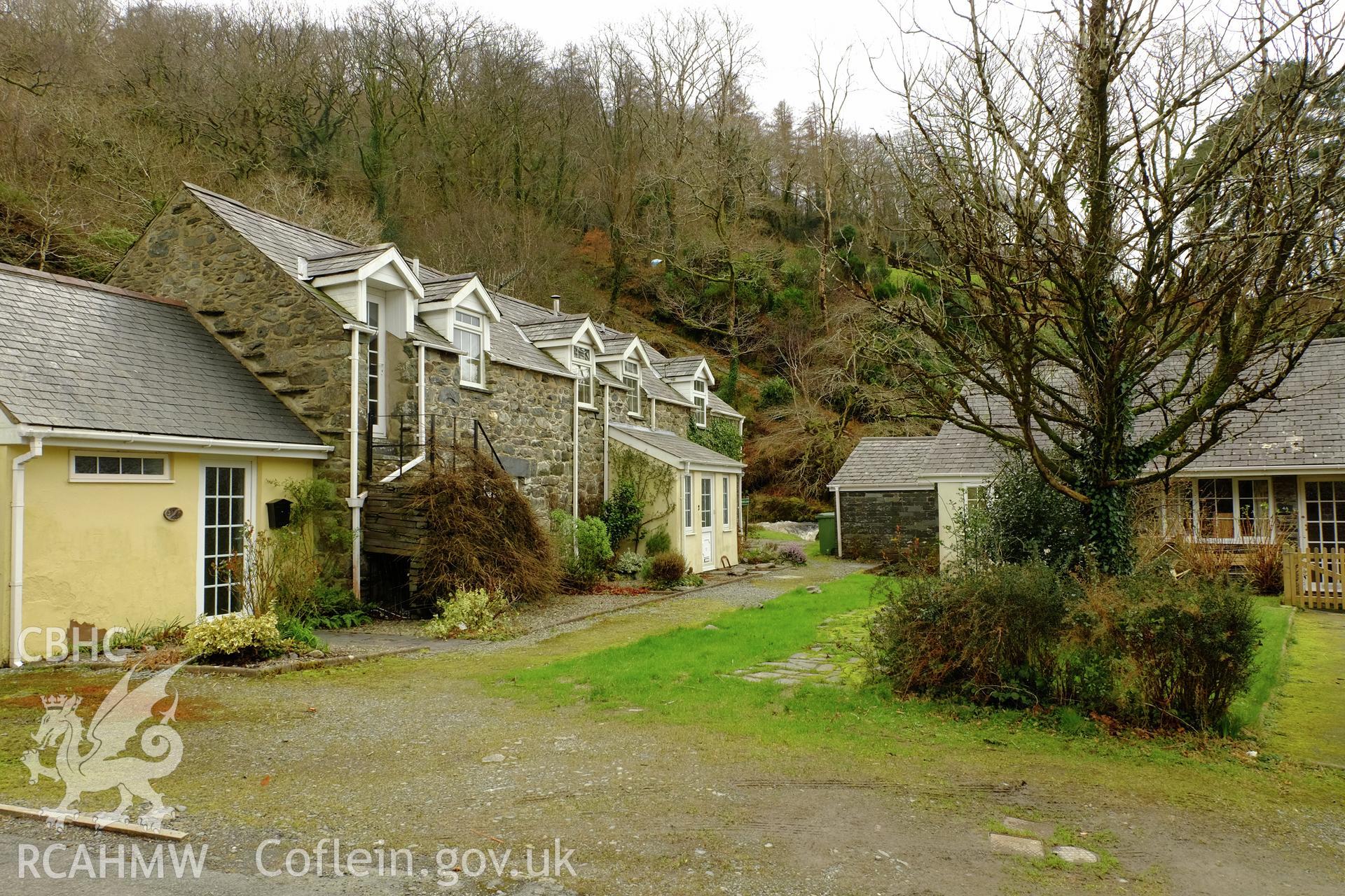 Colour photograph showing view looking south west at a farm building on former Pandy Farm, Abergynolwyn, produced by Richard Hayman 23rd February 2017