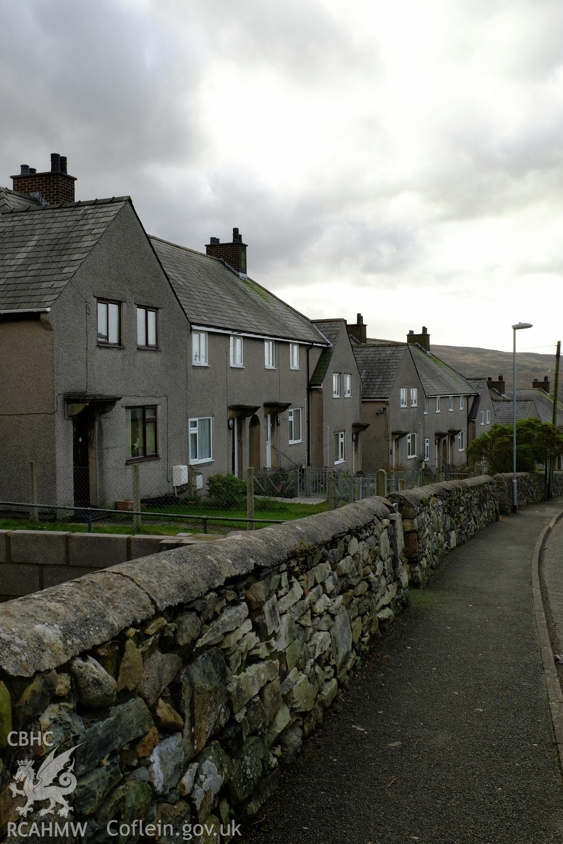 Colour photograph showing view looking south west at Hafod Oleu, Deiniolen, produced by Richard Hayman 2nd February 2017