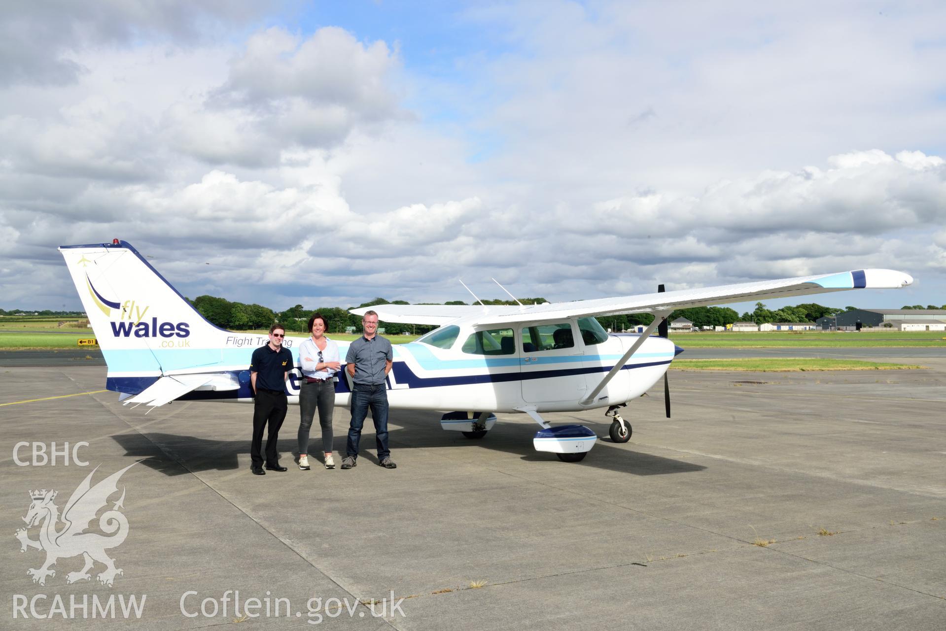 Investigator?s photographic survey of The One Show filming at Haverfordwest Airport on the 17th July 2018 with presenter Lucy Siegle, for the 2018 heatwave story.