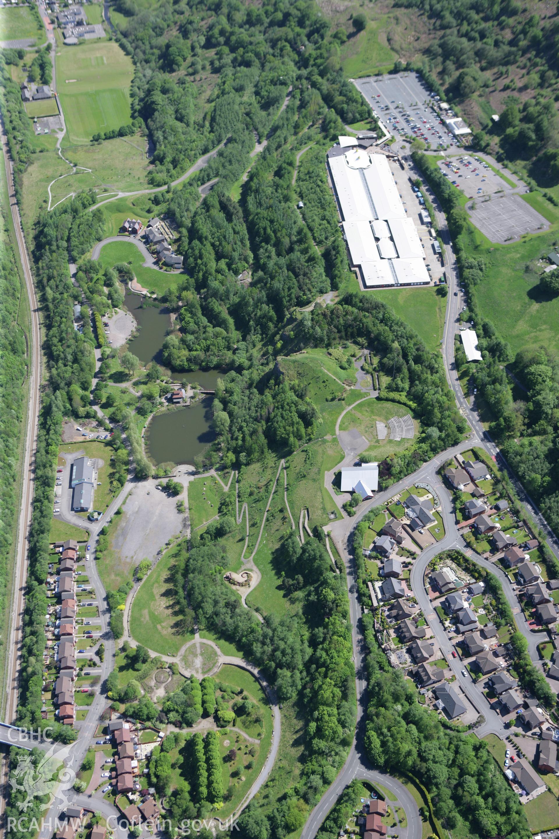 RCAHMW colour oblique photograph of Festival Park, site of the Garden Festival, Ebbw Vale. Taken by Toby Driver on 24/05/2010.