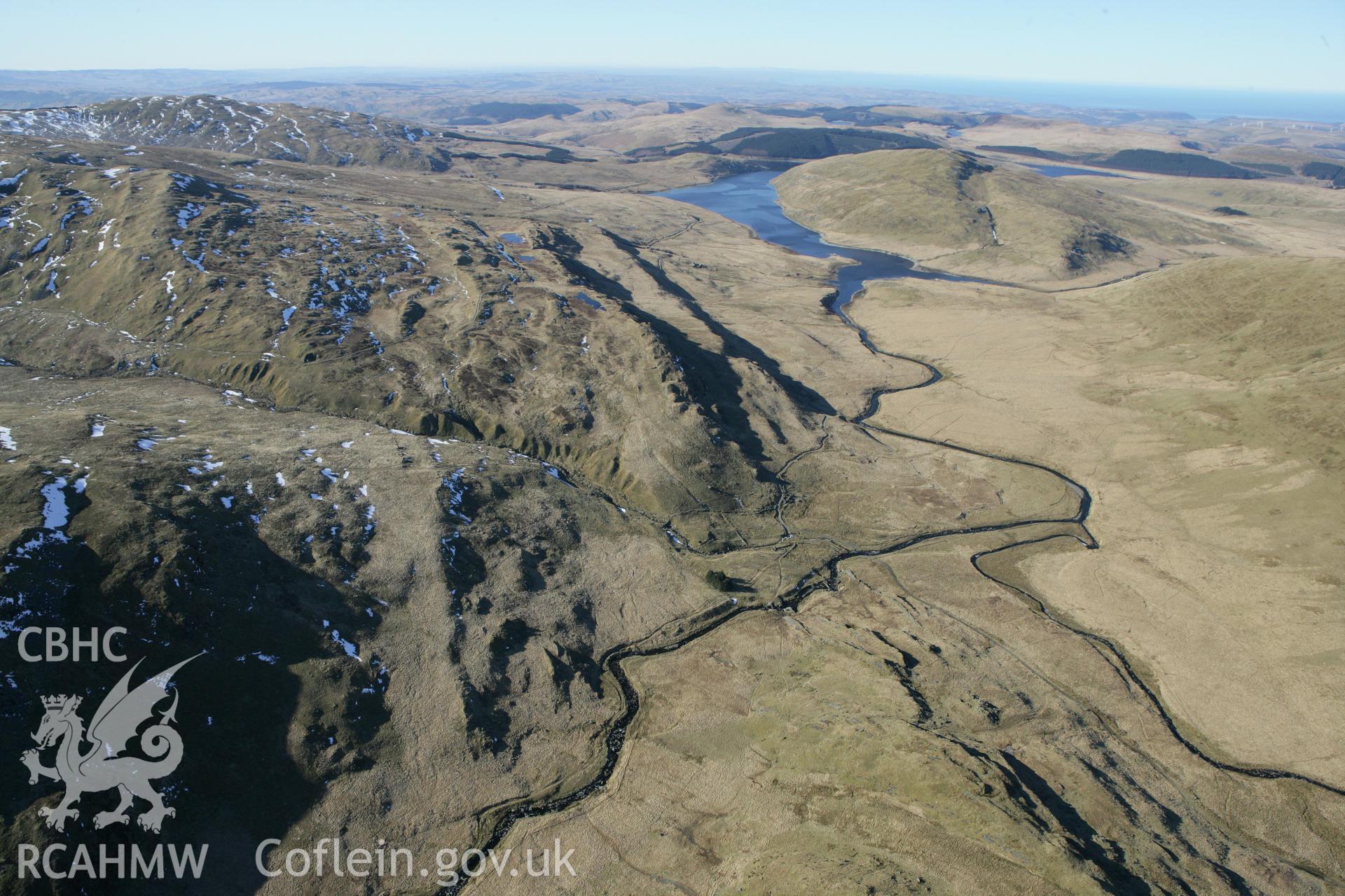 RCAHMW colour oblique photograph of the site of Hyddgen Battle, Plynlimon. Taken by Toby Driver on 08/03/2010.
