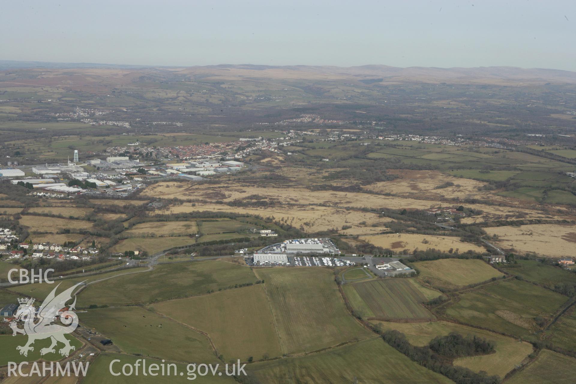 RCAHMW colour oblique photograph of Battle of Gower, battle site, general view from south. Taken by Toby Driver on 02/03/2010.