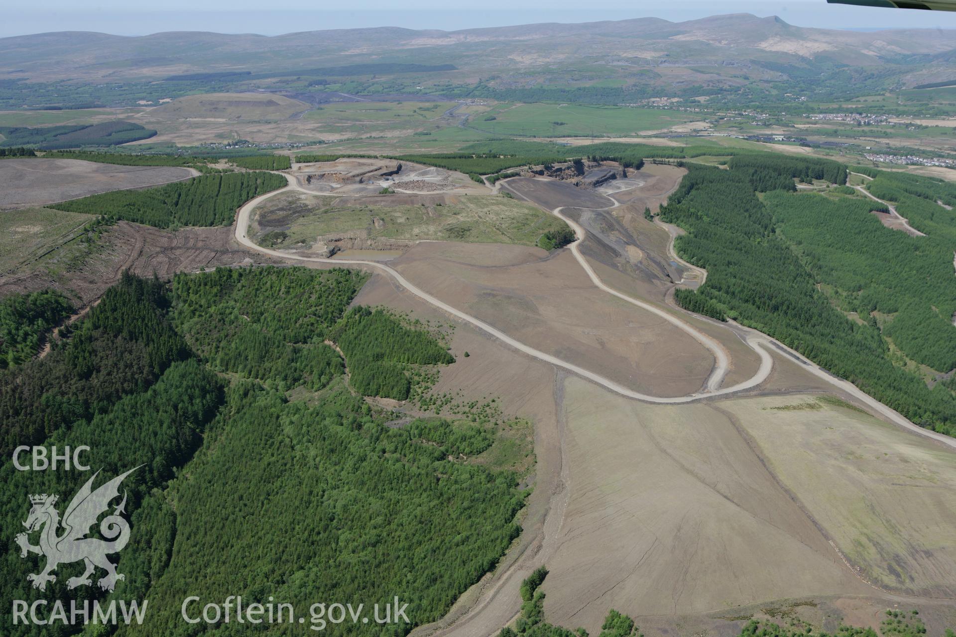 RCAHMW colour oblique photograph of Aberpergwrn Coal Mine. Taken by Toby Driver on 24/05/2010.