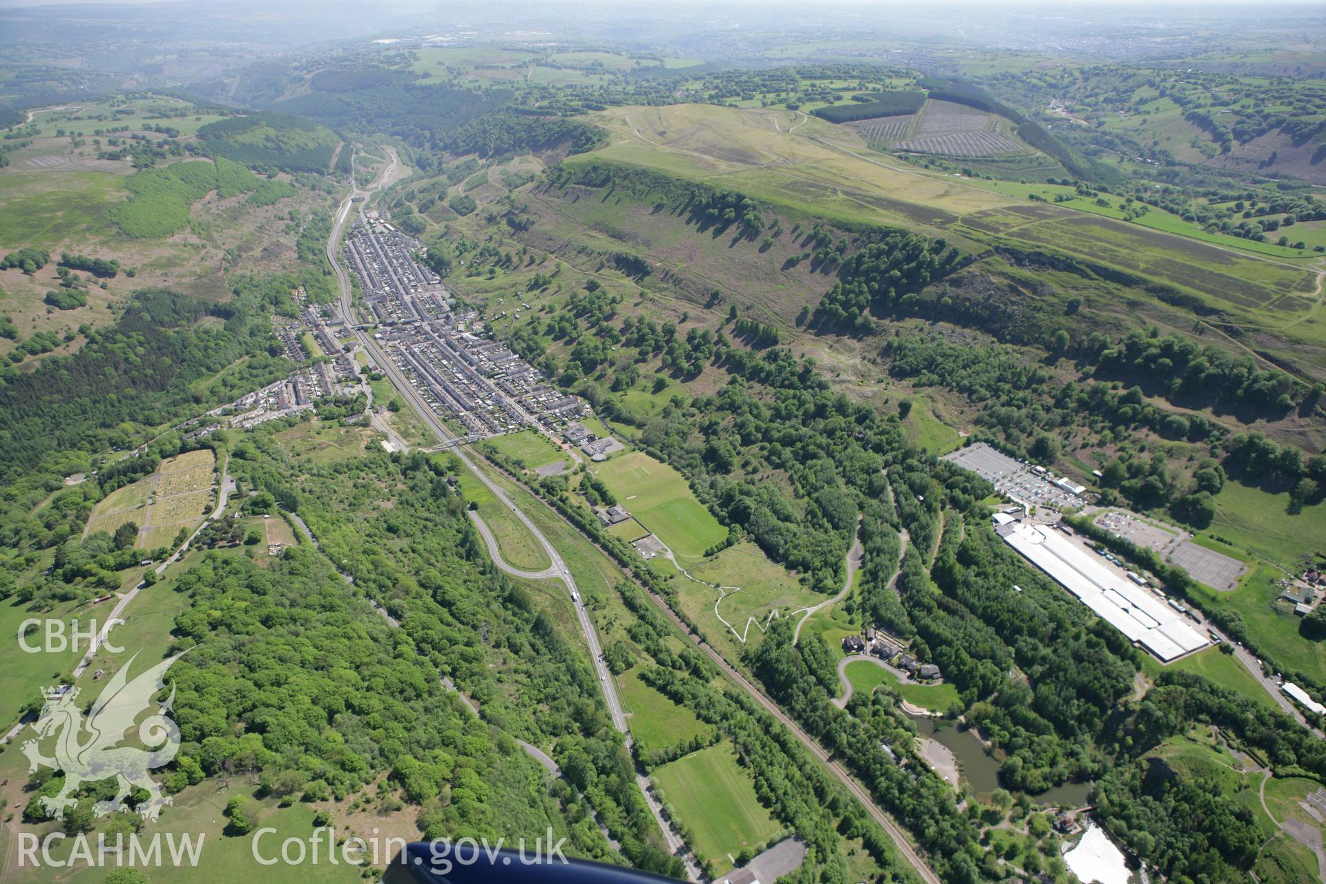 RCAHMW colour oblique photograph of Festival Park, site of the Garden Festival, Ebbw Vale. Taken by Toby Driver on 24/05/2010.