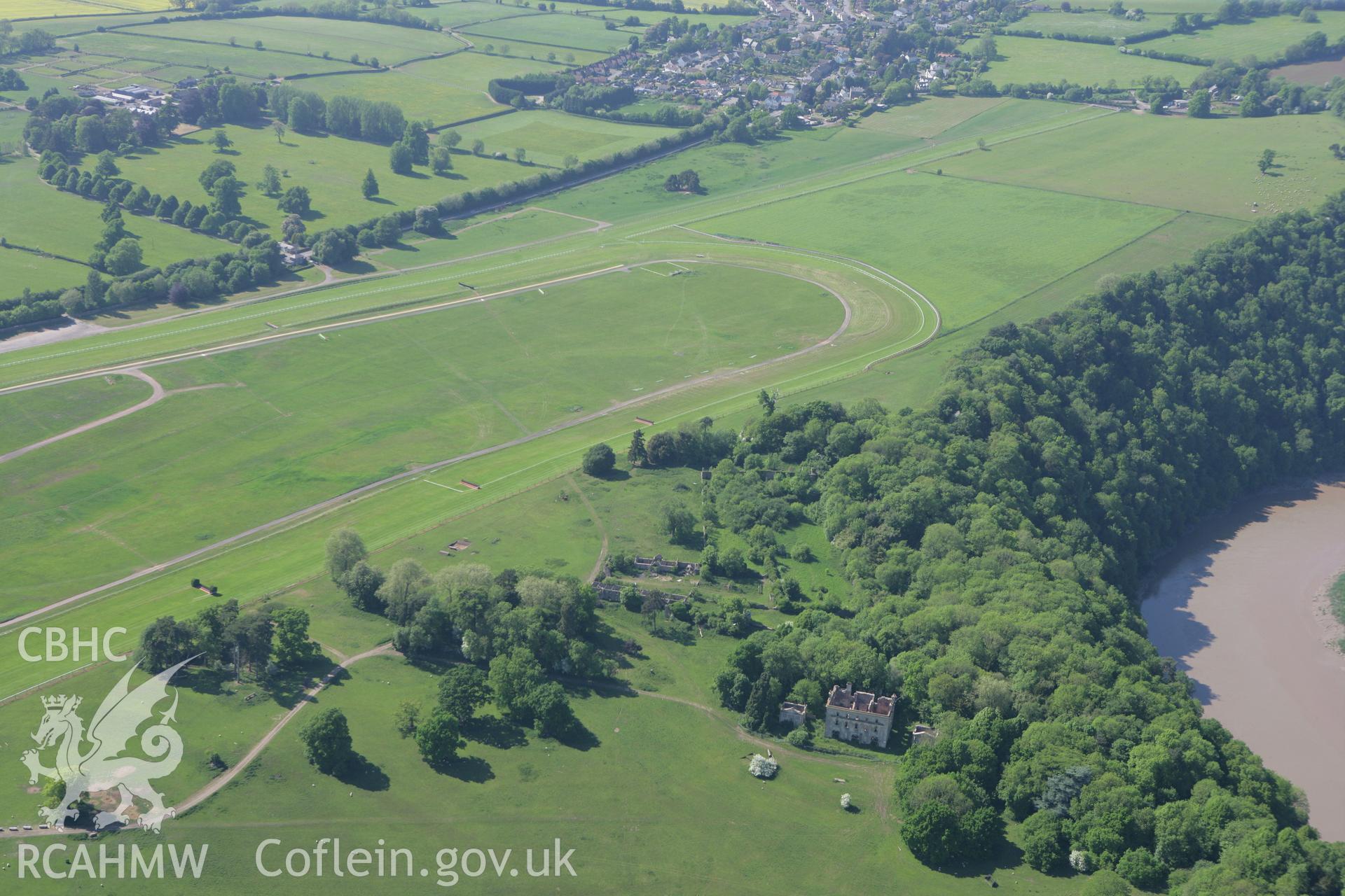 RCAHMW colour oblique photograph of Chepstow Racecourse. Taken by Toby Driver on 24/05/2010.