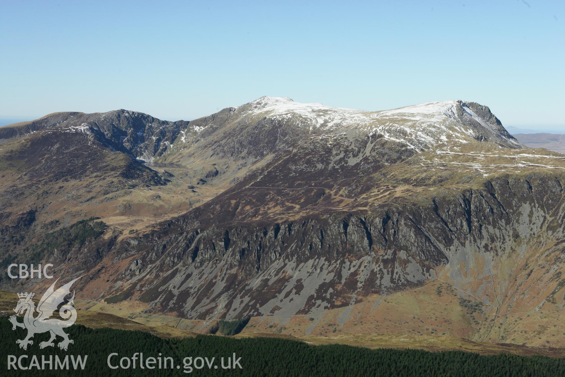 RCAHMW colour oblique photograph of Cadair Idris, looking north-west from Cwm Rhwyddor. Taken by Toby Driver on 08/03/2010.