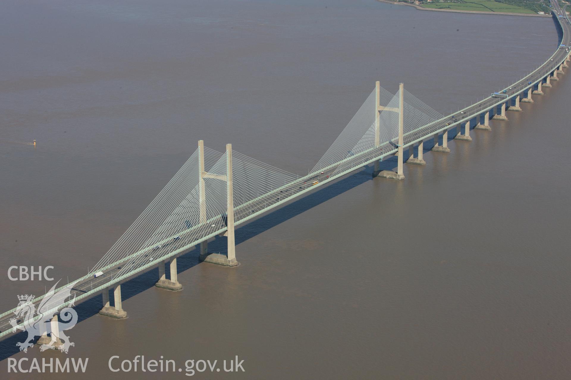 RCAHMW colour oblique photograph of Second Severn Crossing, M4 motorway. Taken by Toby Driver on 24/05/2010.