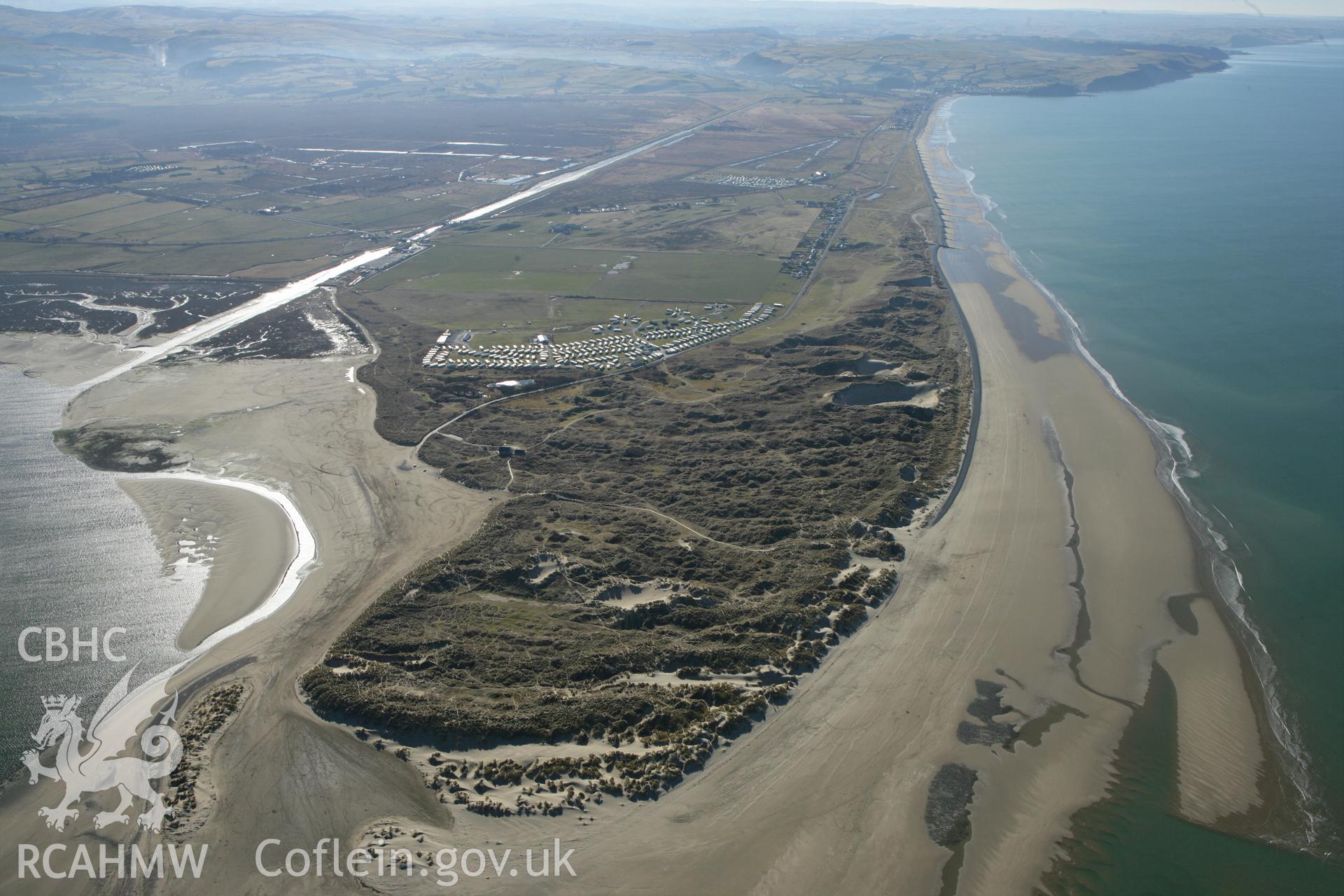 RCAHMW colour oblique photograph of Ynyslas nature reserve. Taken by Toby Driver on 08/03/2010.
