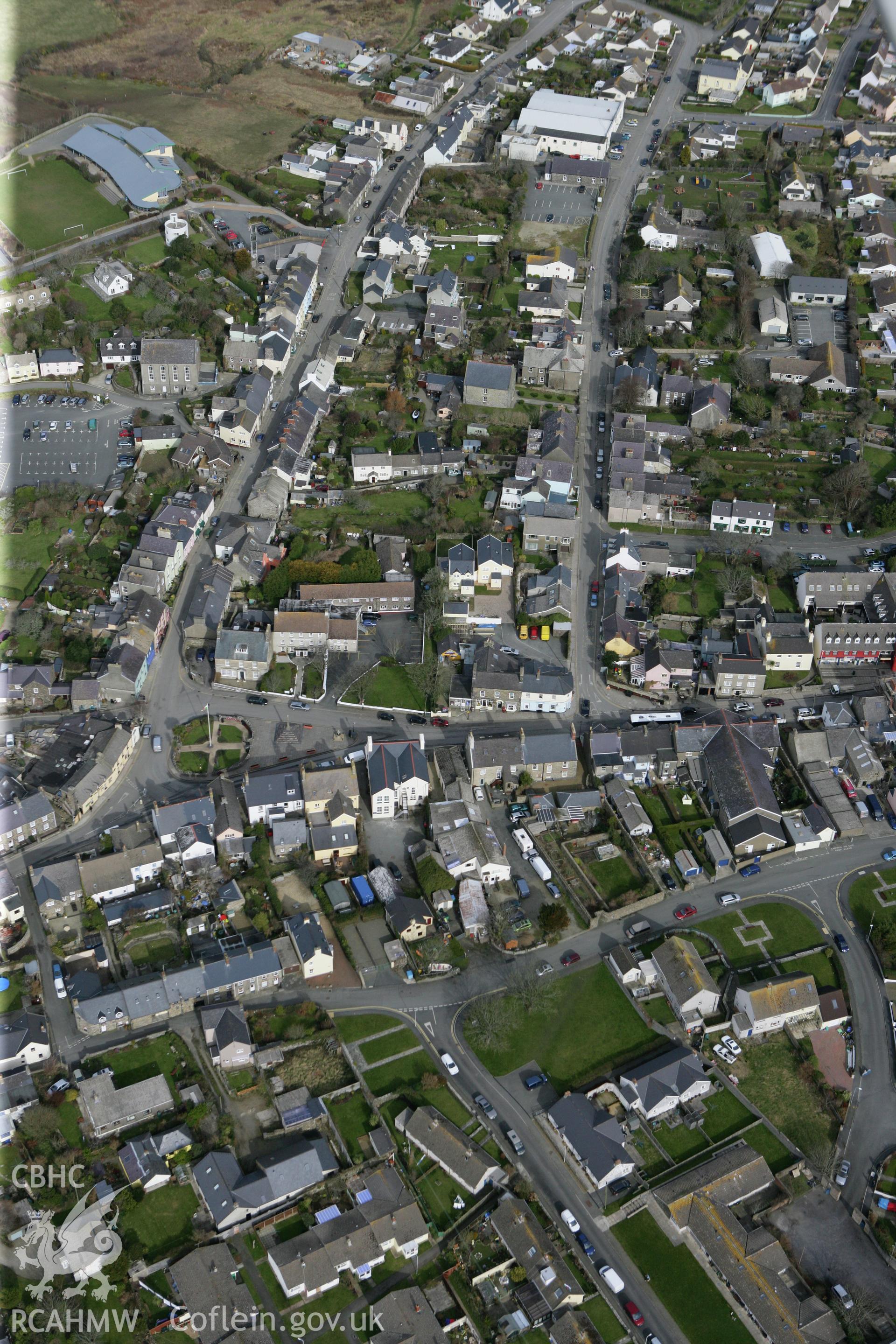 RCAHMW colour oblique aerial photograph of St Davids looking north-east. Taken on 02 March 2010 by Toby Driver