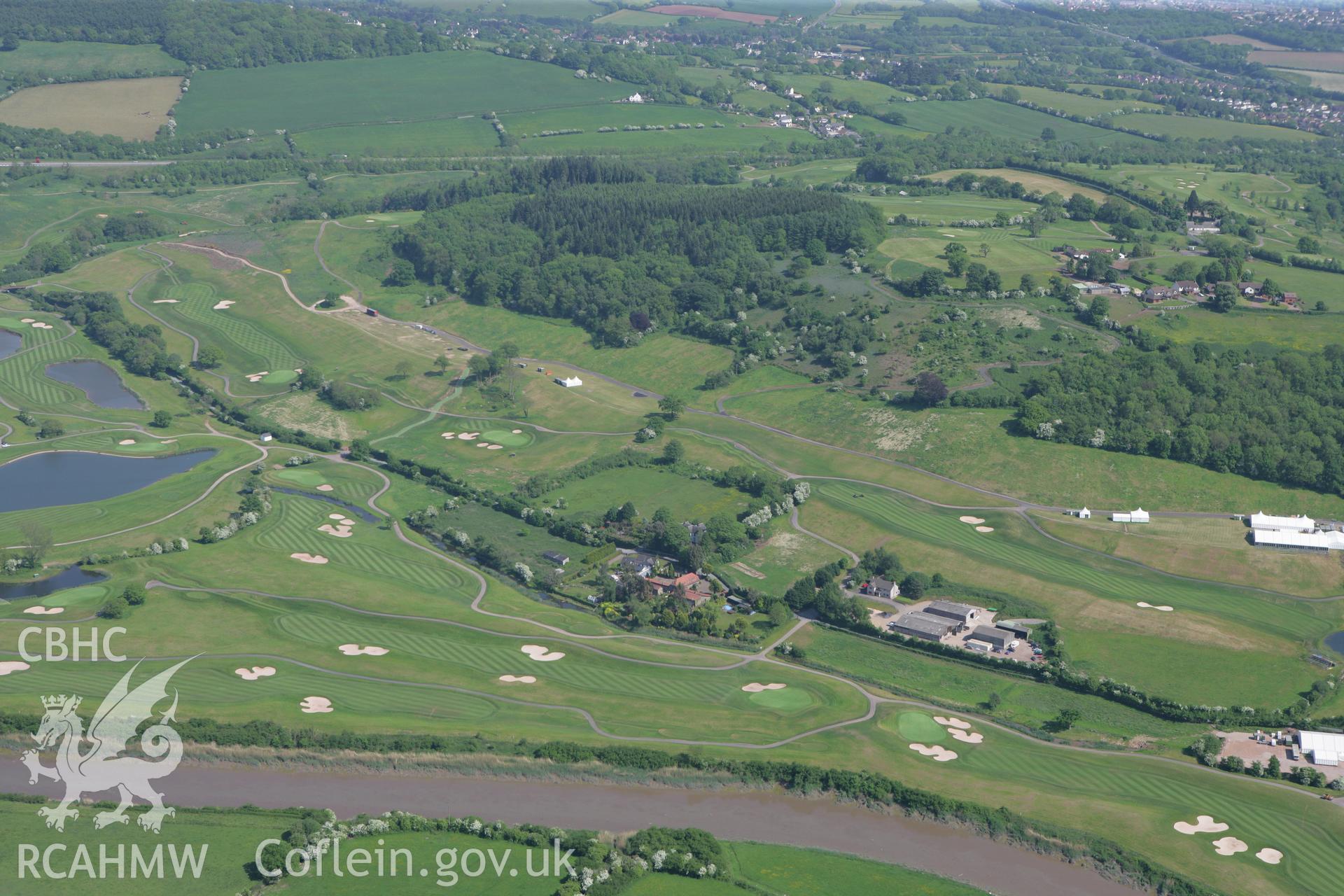 RCAHMW colour oblique photograph of Great Bulmore Roman Settlement. Taken by Toby Driver on 24/05/2010.