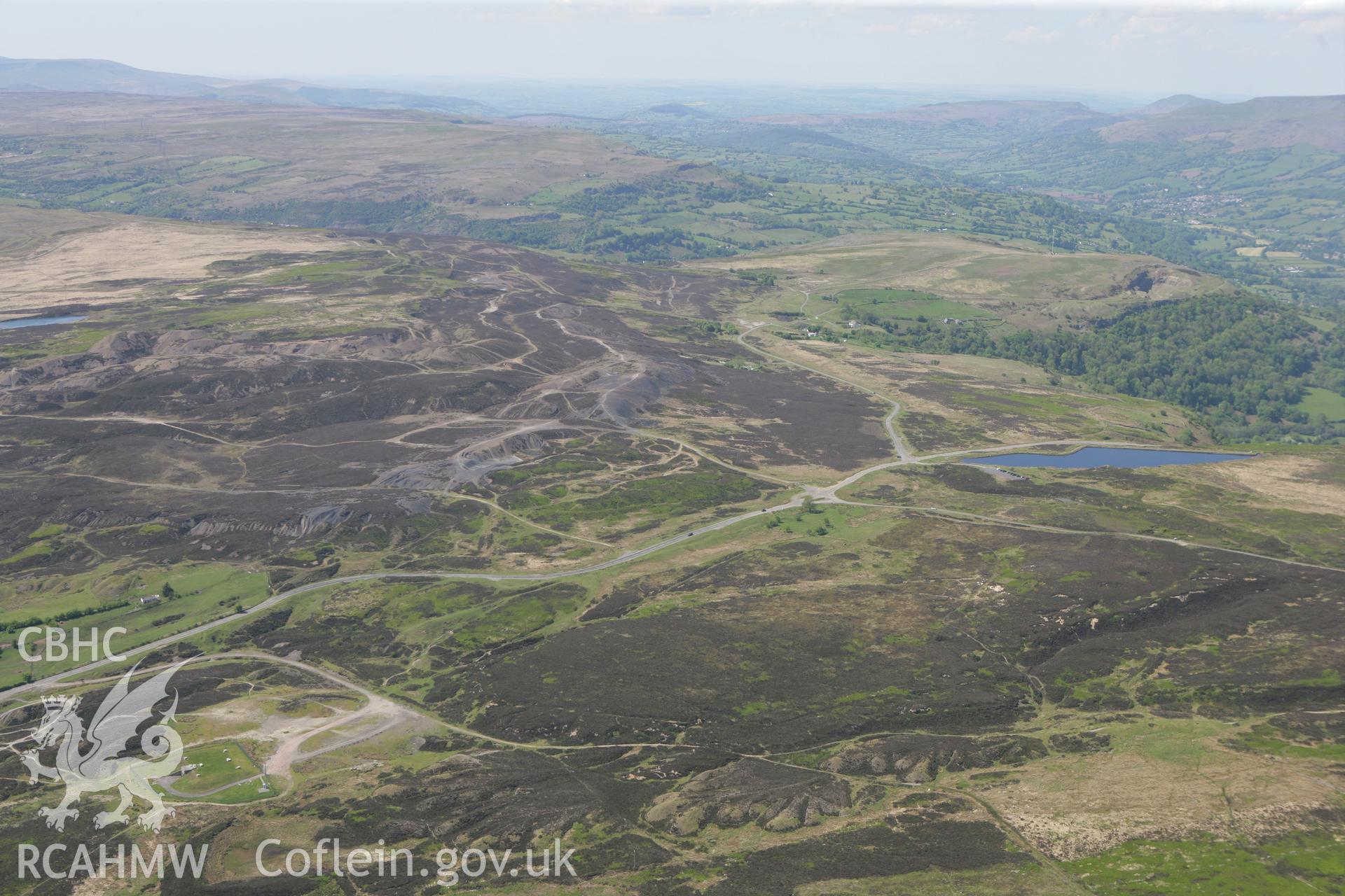 RCAHMW colour oblique photograph of Pen-y-ffordd-goch pits, Blaenavon. Taken by Toby Driver on 24/05/2010.