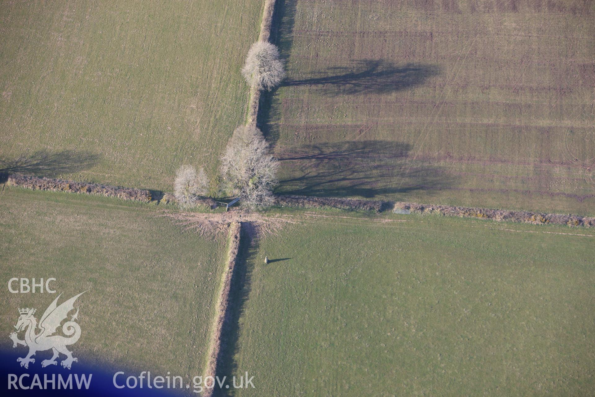 RCAHMW colour oblique aerial photograph of Llanfyrnach Standing Stones C. Taken on 13 April 2010 by Toby Driver