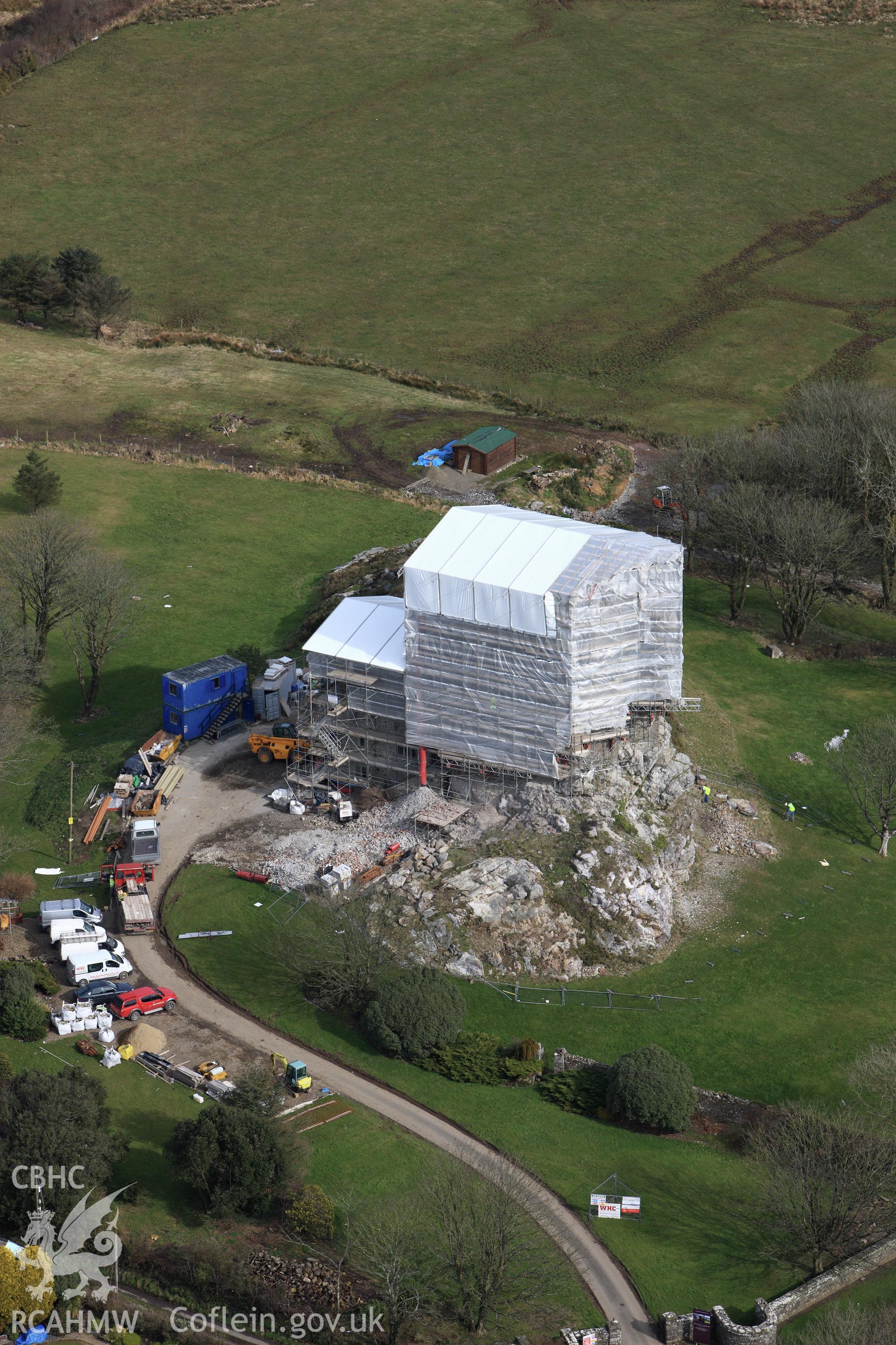 RCAHMW colour oblique aerial photograph of Roch Castle. Taken on 02 March 2010 by Toby Driver