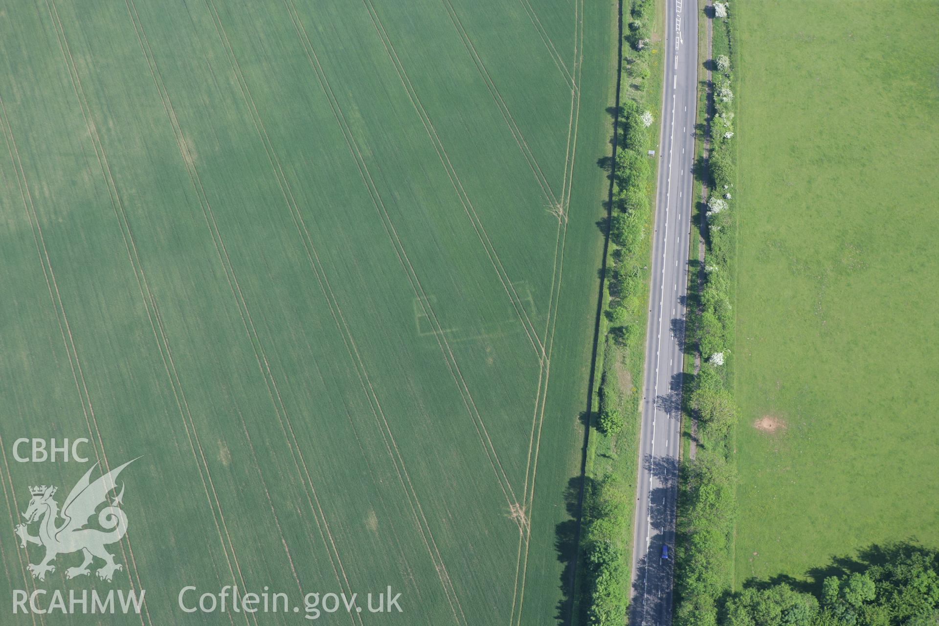 RCAHMW colour oblique photograph of Five Lanes Roman Villa. Taken by Toby Driver on 24/05/2010.