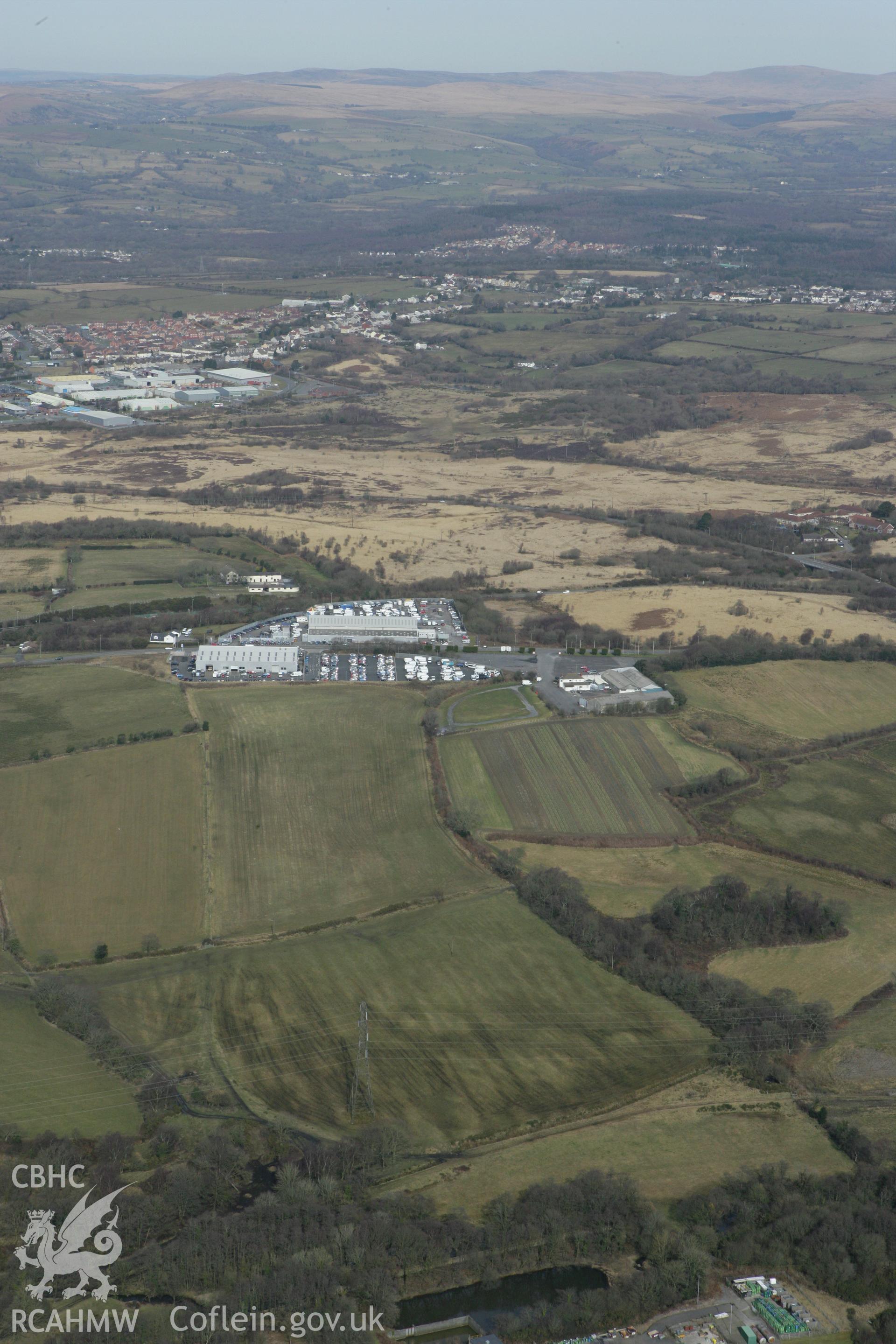RCAHMW colour oblique photograph of Battle of Gower, battle site, general view from south. Taken by Toby Driver on 02/03/2010.