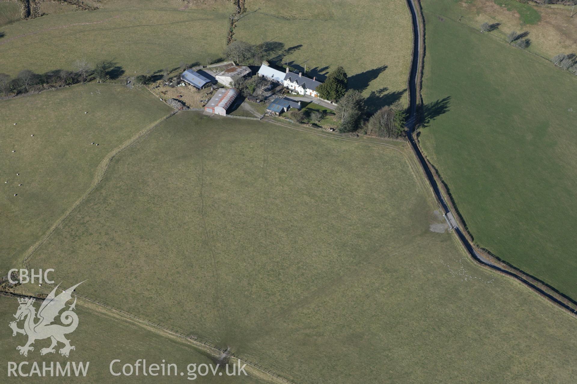 RCAHMW colour oblique photograph of Cefn Caer Roman Fort. Taken by Toby Driver on 08/03/2010.