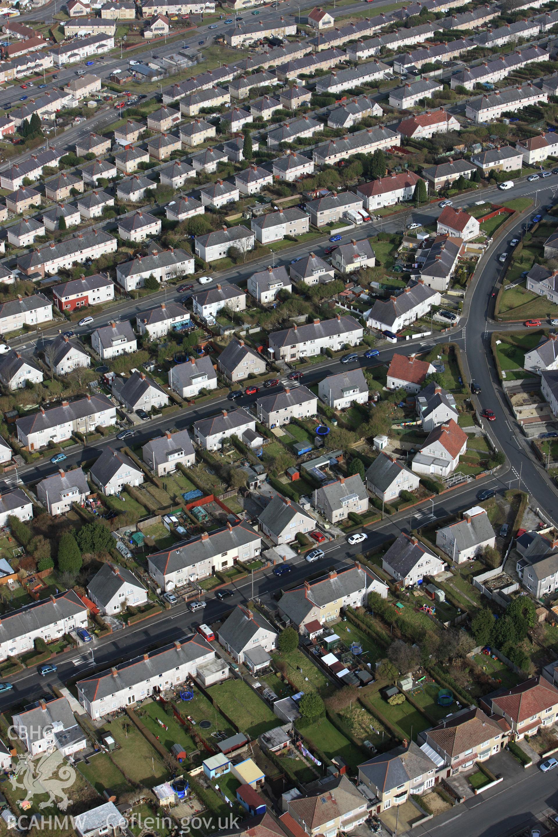 RCAHMW colour oblique photograph of Townhill housing estate. Taken by Toby Driver on 02/03/2010.