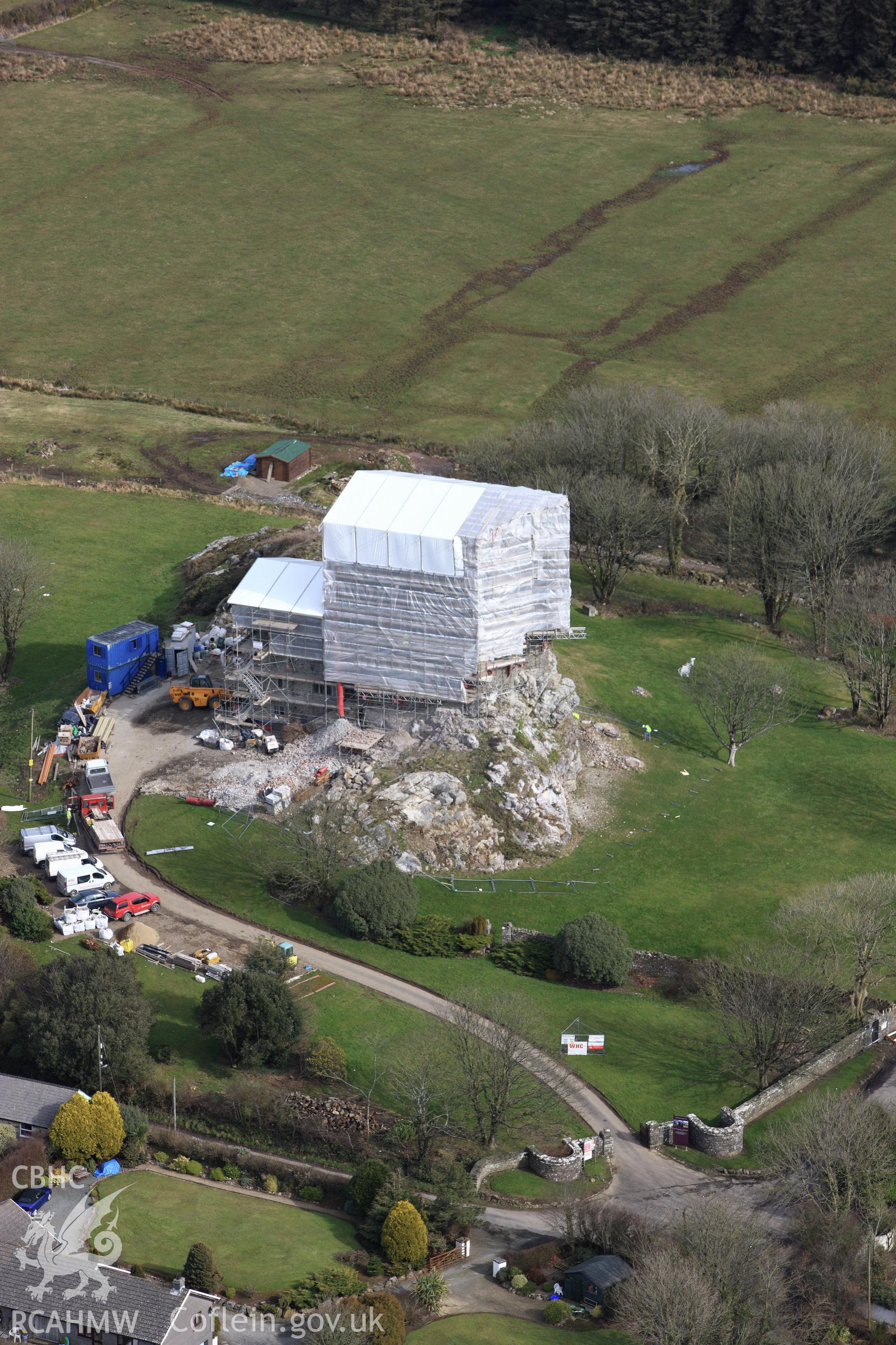 RCAHMW colour oblique aerial photograph of Roch Castle. Taken on 02 March 2010 by Toby Driver