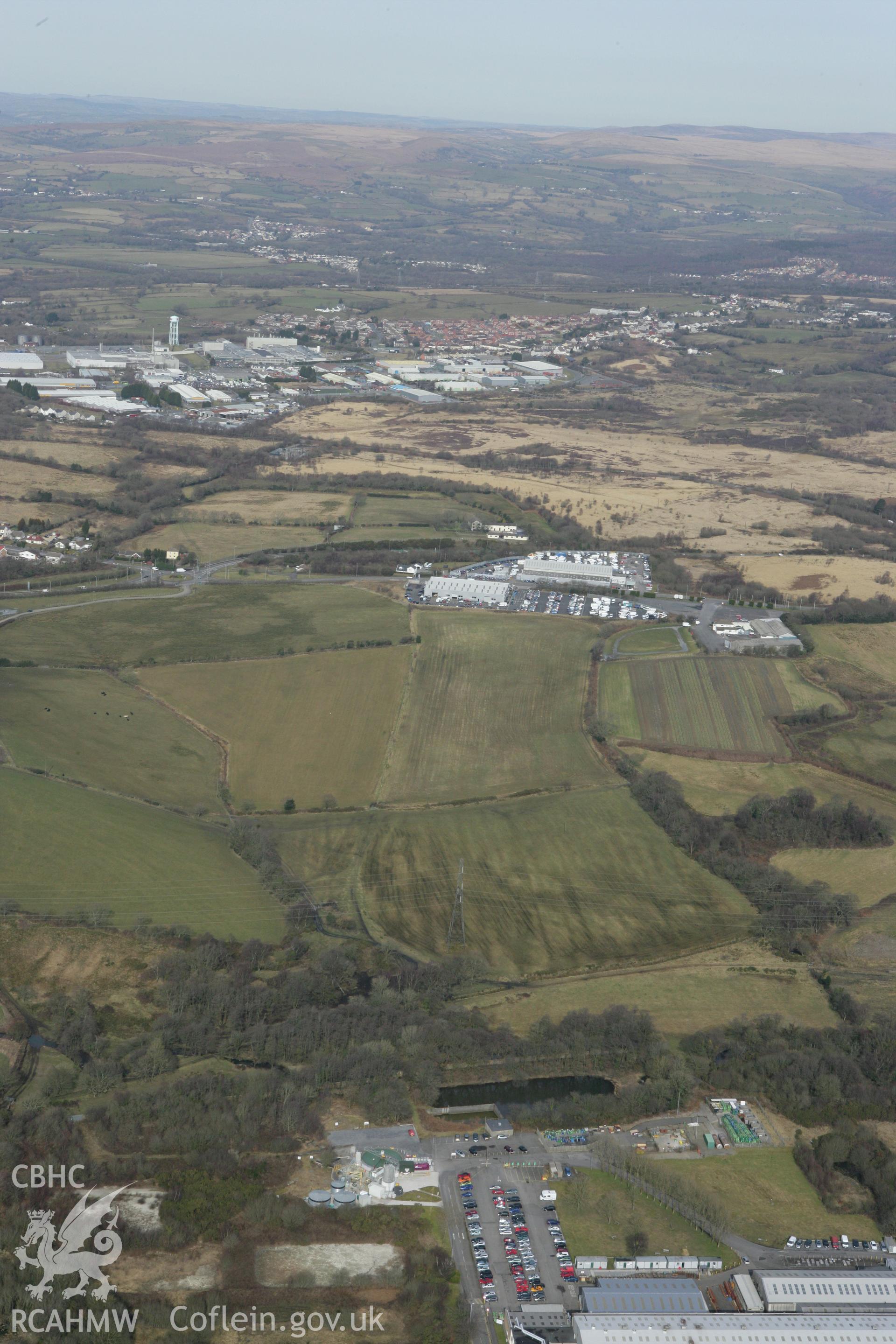 RCAHMW colour oblique photograph of Battle of Gower, battle site, general view from south. Taken by Toby Driver on 02/03/2010.