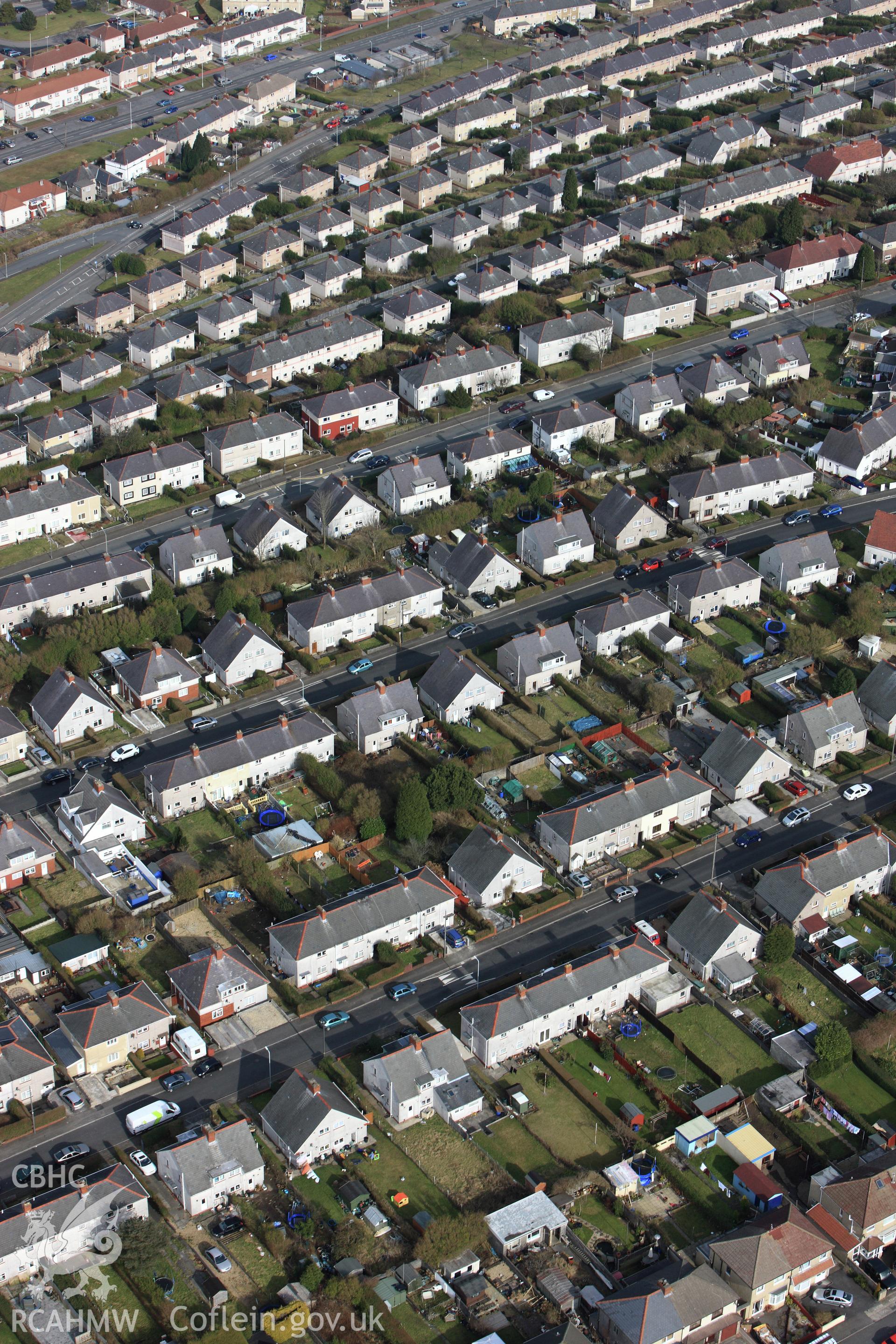 RCAHMW colour oblique photograph of Townhill housing estate. Taken by Toby Driver on 02/03/2010.