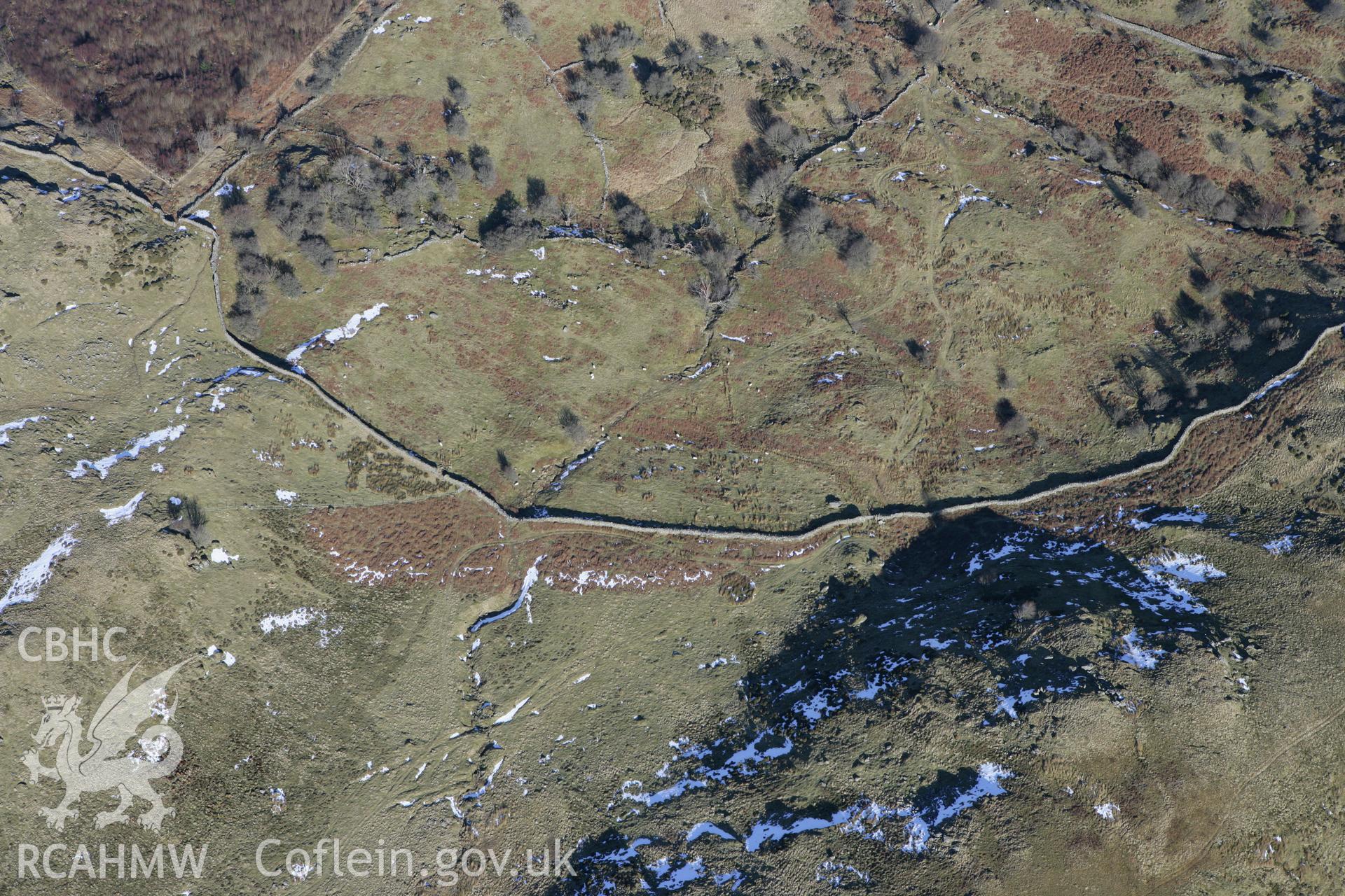 RCAHMW colour oblique photograph of Maes Coch deserted rural settlement. Taken by Toby Driver on 08/03/2010.