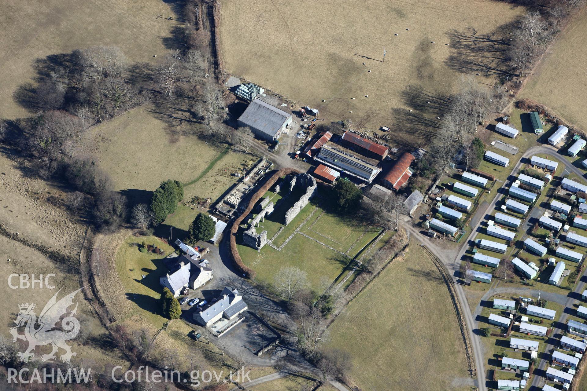 RCAHMW colour oblique photograph of Cymer Abbey. Taken by Toby Driver on 08/03/2010.