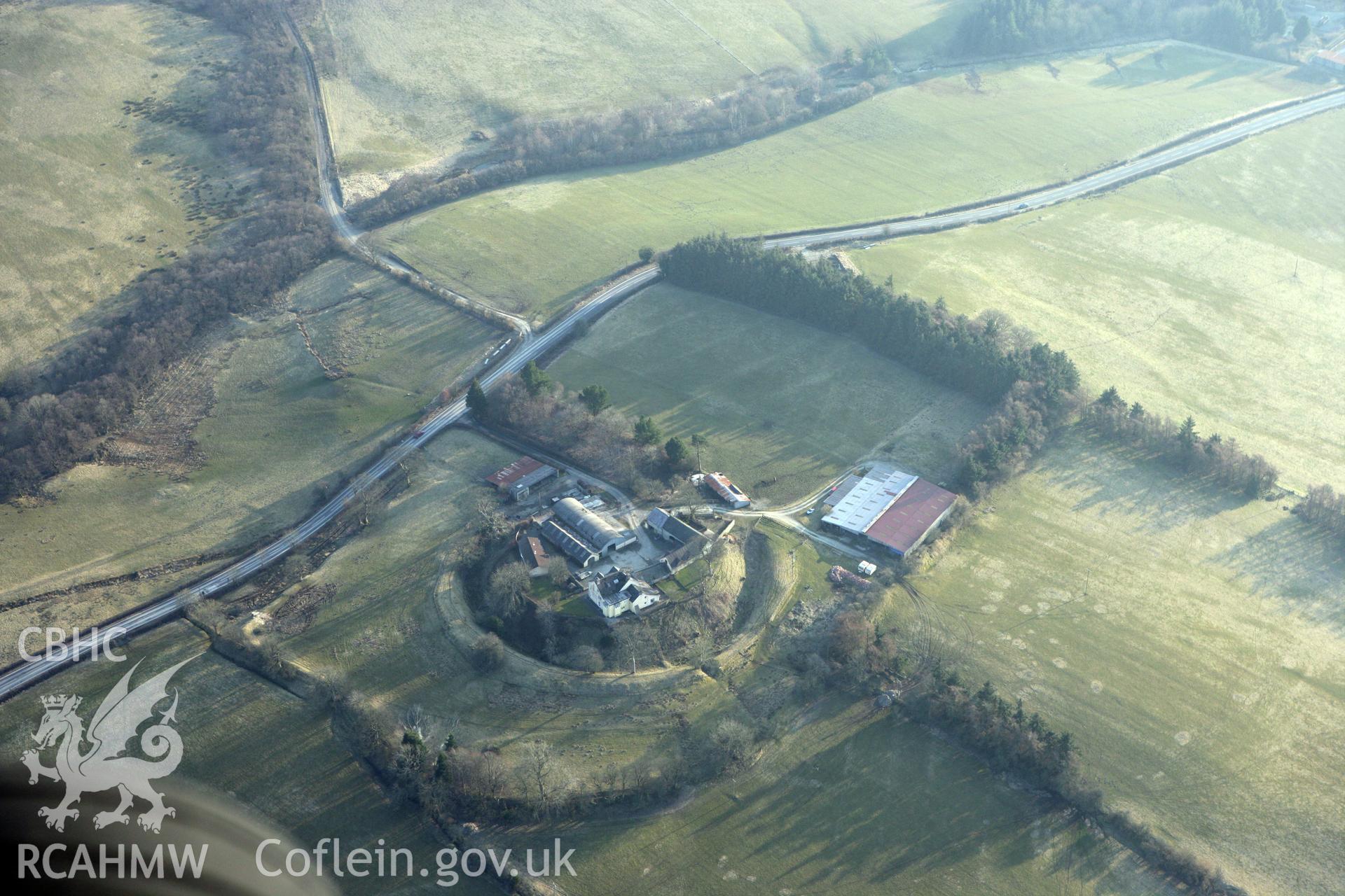 RCAHMW colour oblique photograph of Colwyn Castle. Taken by Toby Driver on 11/03/2010.