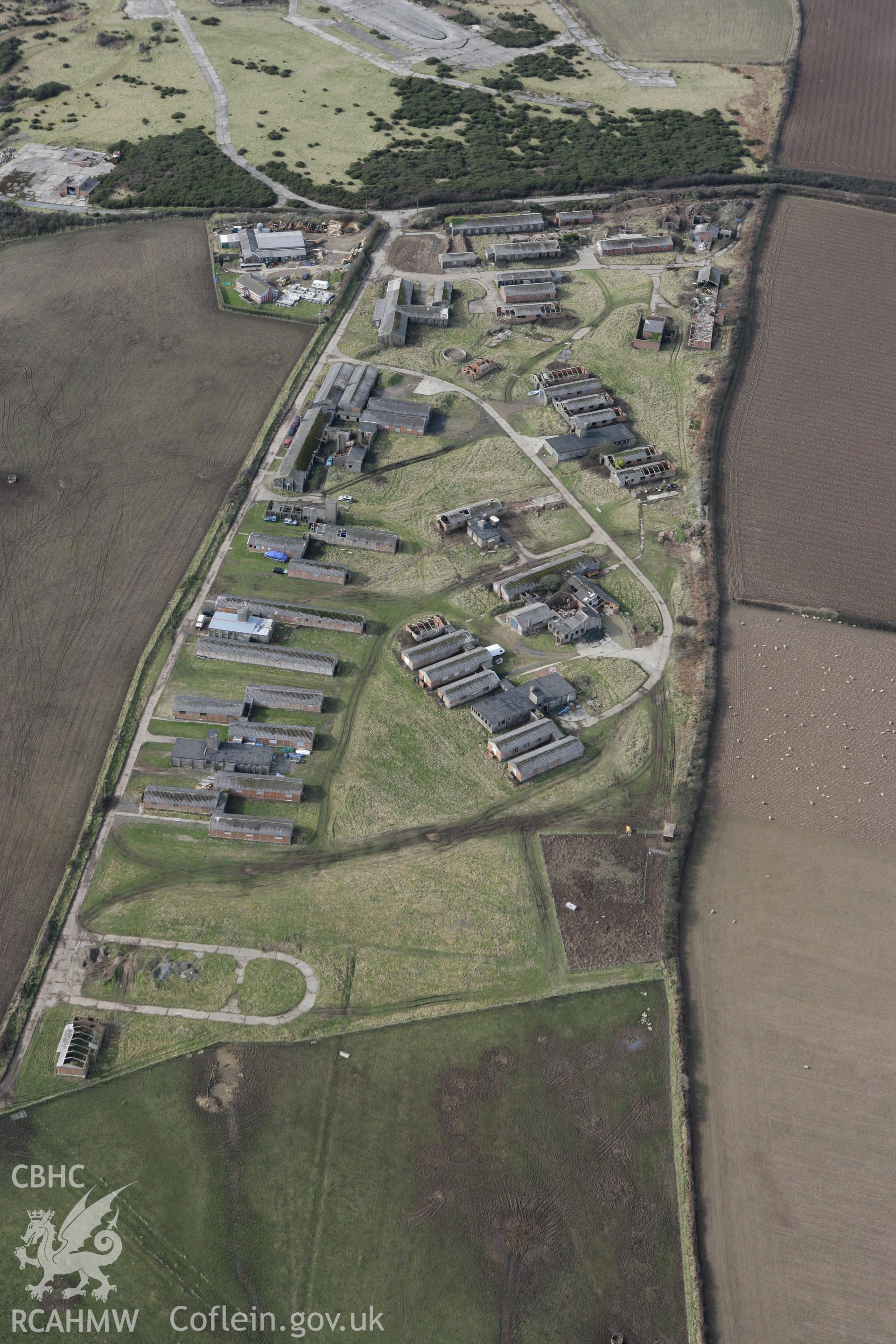RCAHMW colour oblique aerial photograph of Dale Airfield. Taken on 02 March 2010 by Toby Driver