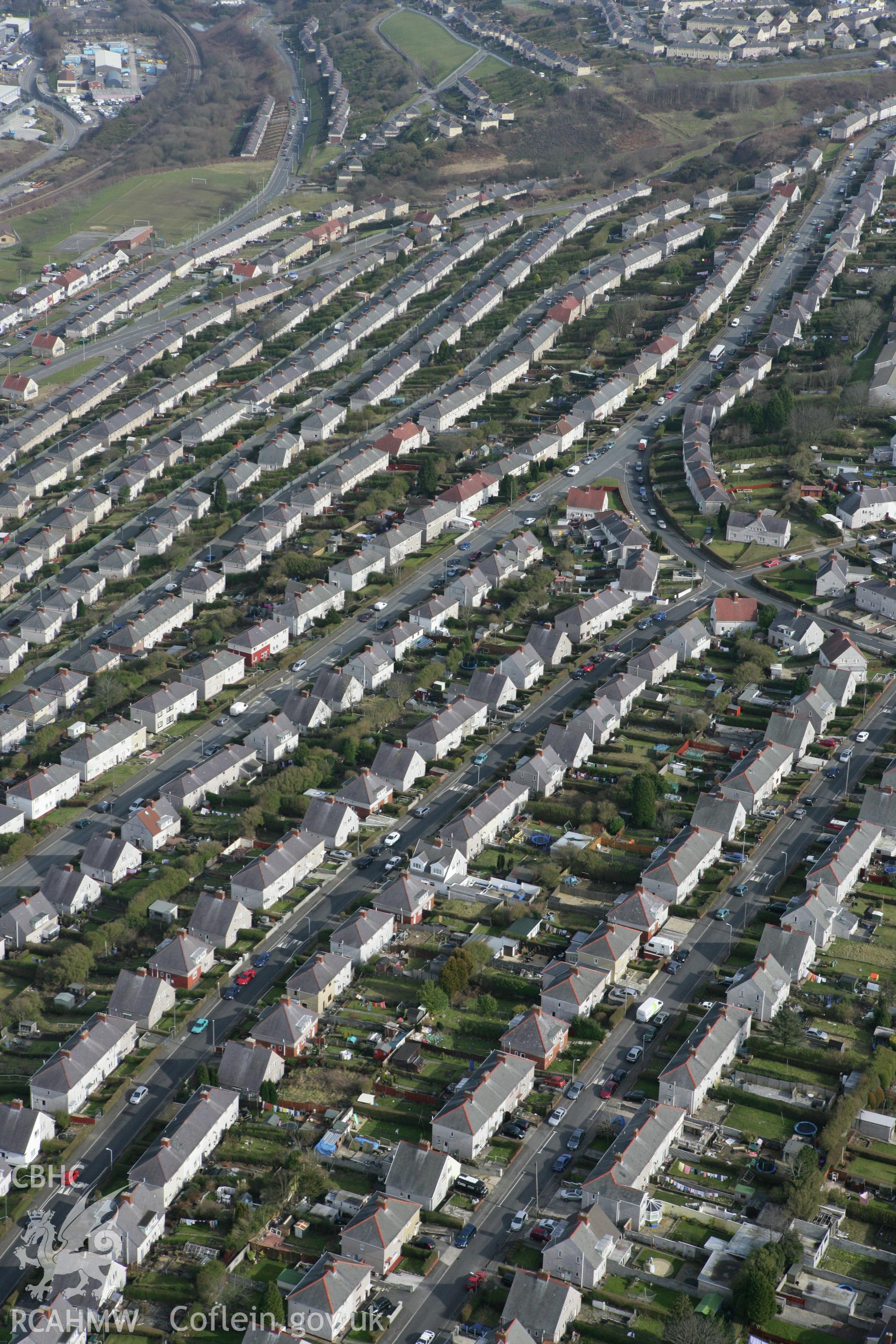 RCAHMW colour oblique photograph of Townhill housing estate. Taken by Toby Driver on 02/03/2010.