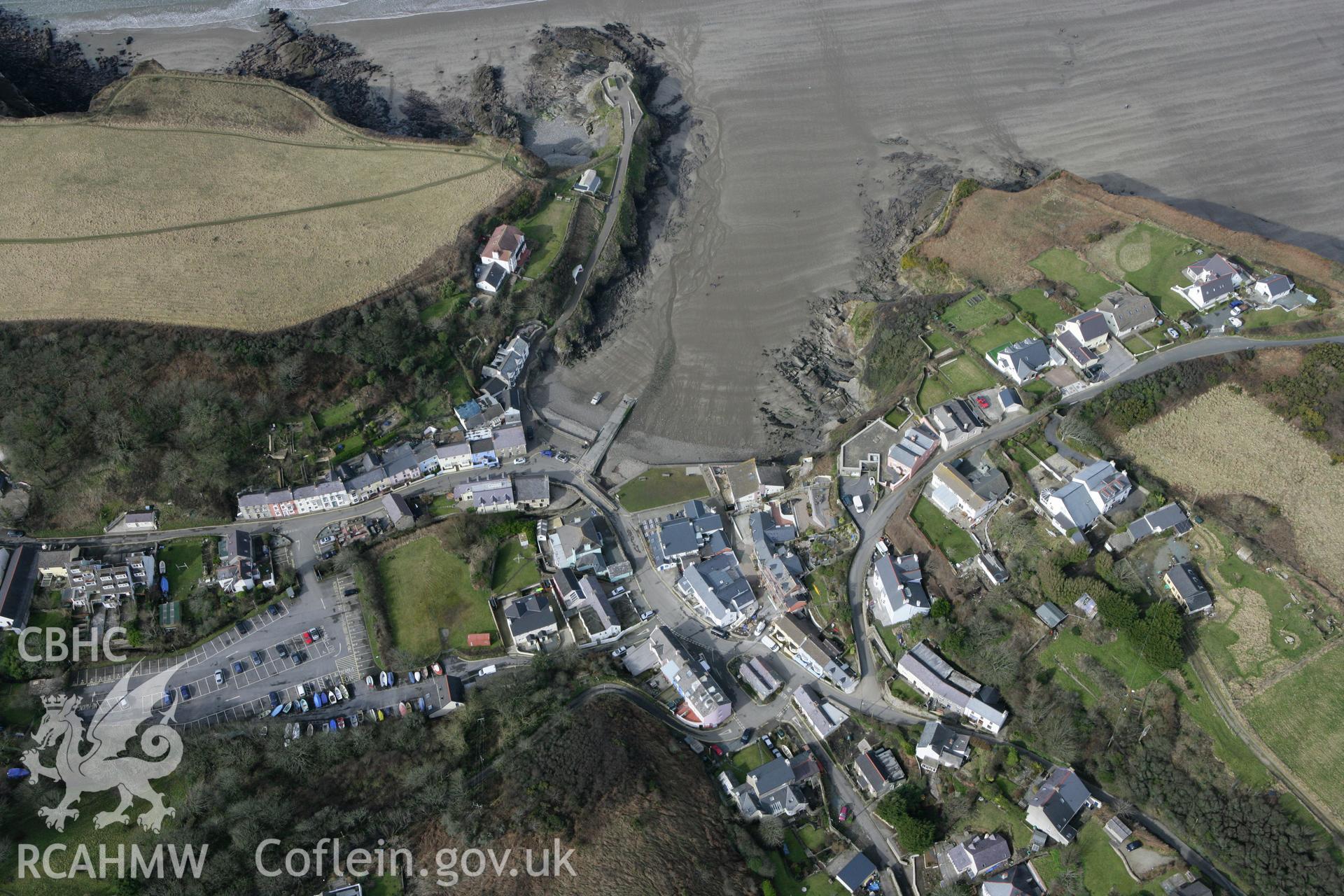 RCAHMW colour oblique aerial photograph of Little Haven. Taken on 02 March 2010 by Toby Driver