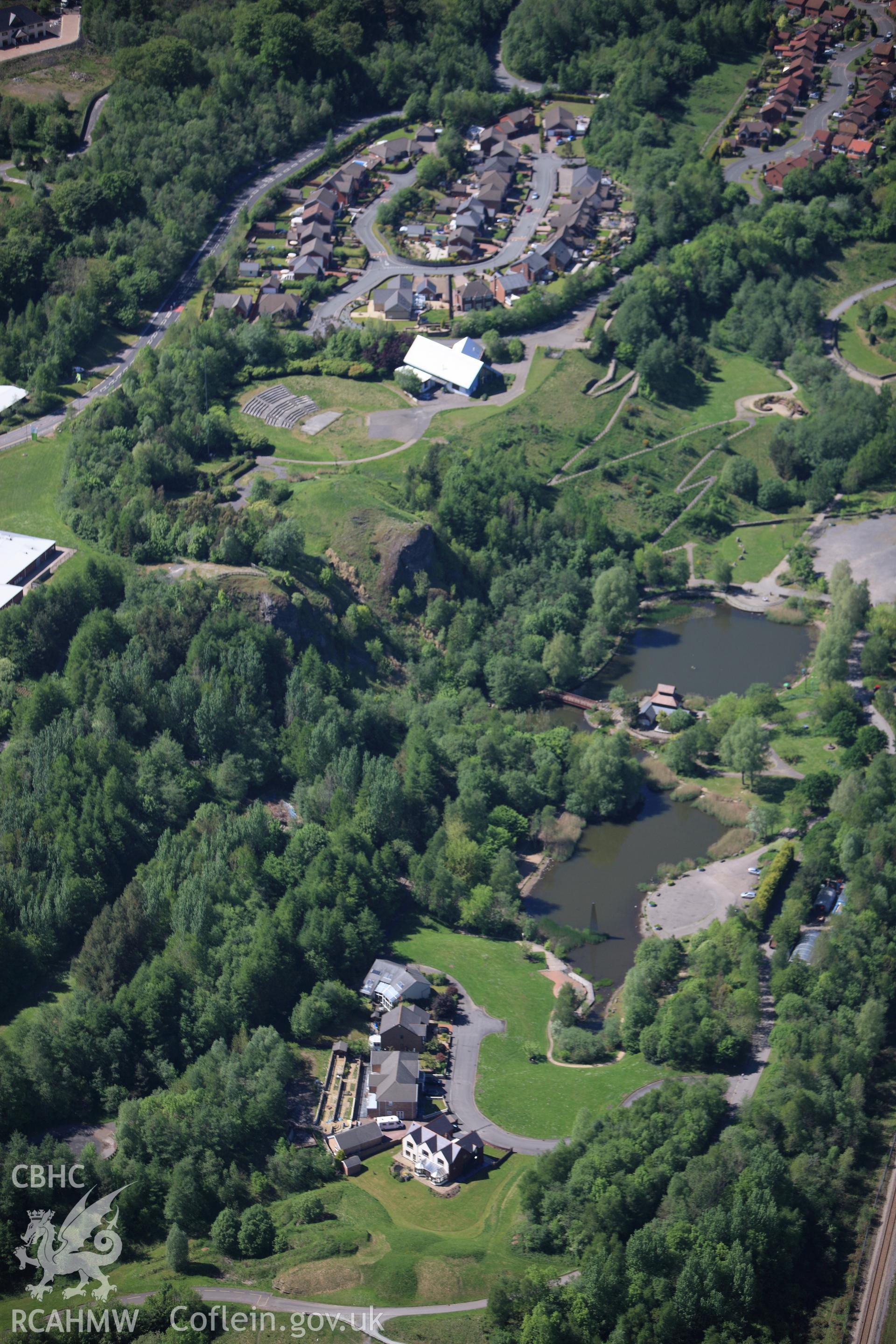 RCAHMW colour oblique photograph of Festival Park, site of the Garden Festival, Ebbw Vale. Taken by Toby Driver on 24/05/2010.
