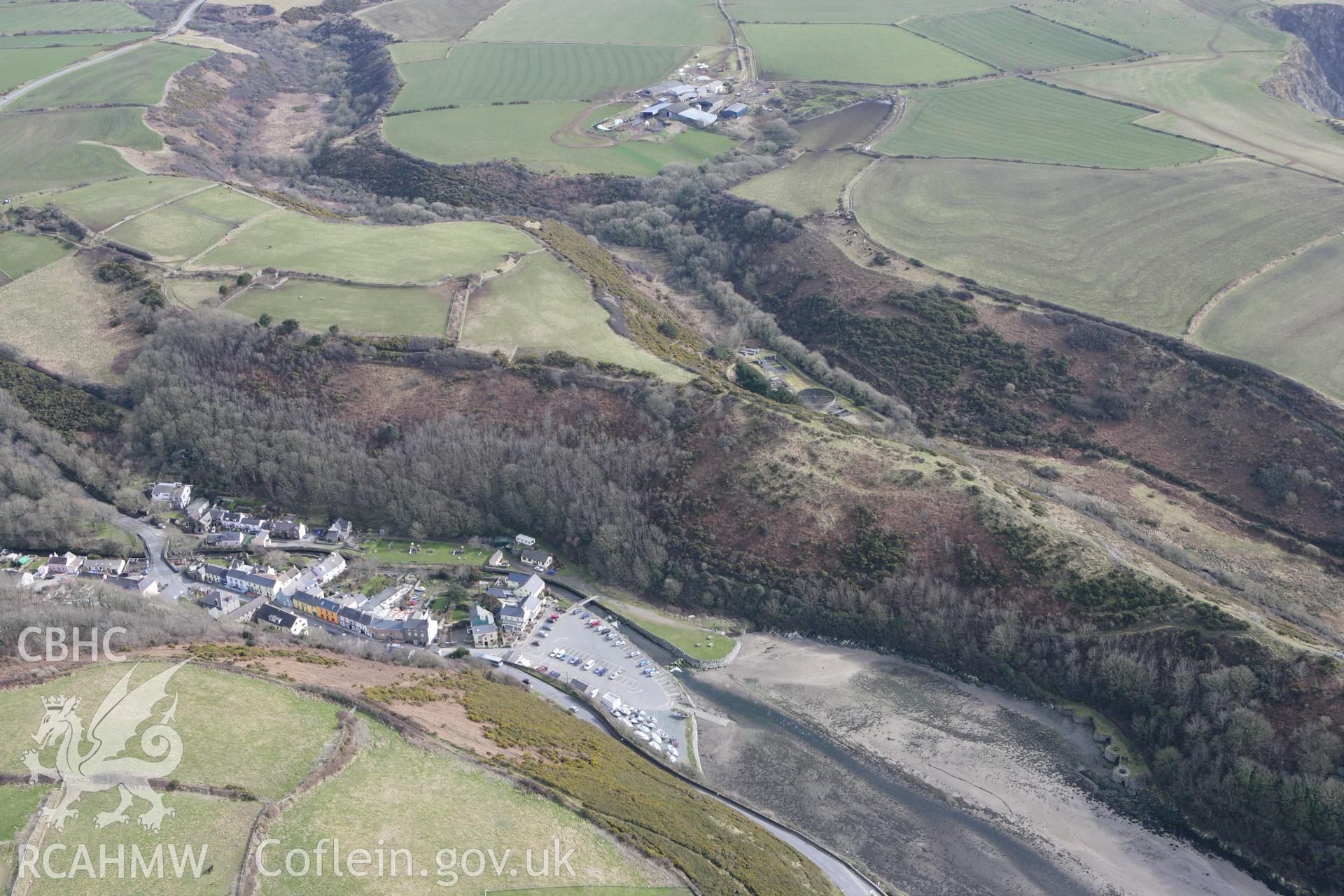 RCAHMW colour oblique aerial photograph of Gribin Hillfort, Solva. Taken on 02 March 2010 by Toby Driver