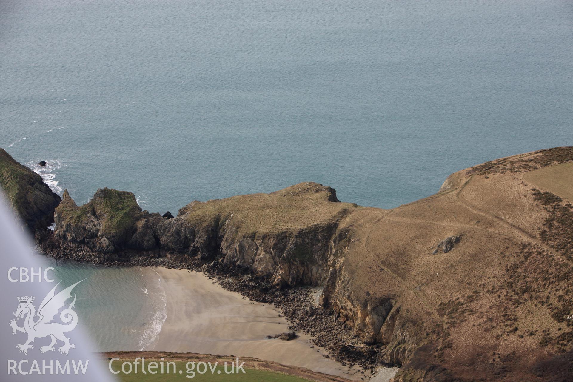 RCAHMW colour oblique aerial photograph of Dinas Fach, Solva. Taken on 02 March 2010 by Toby Driver