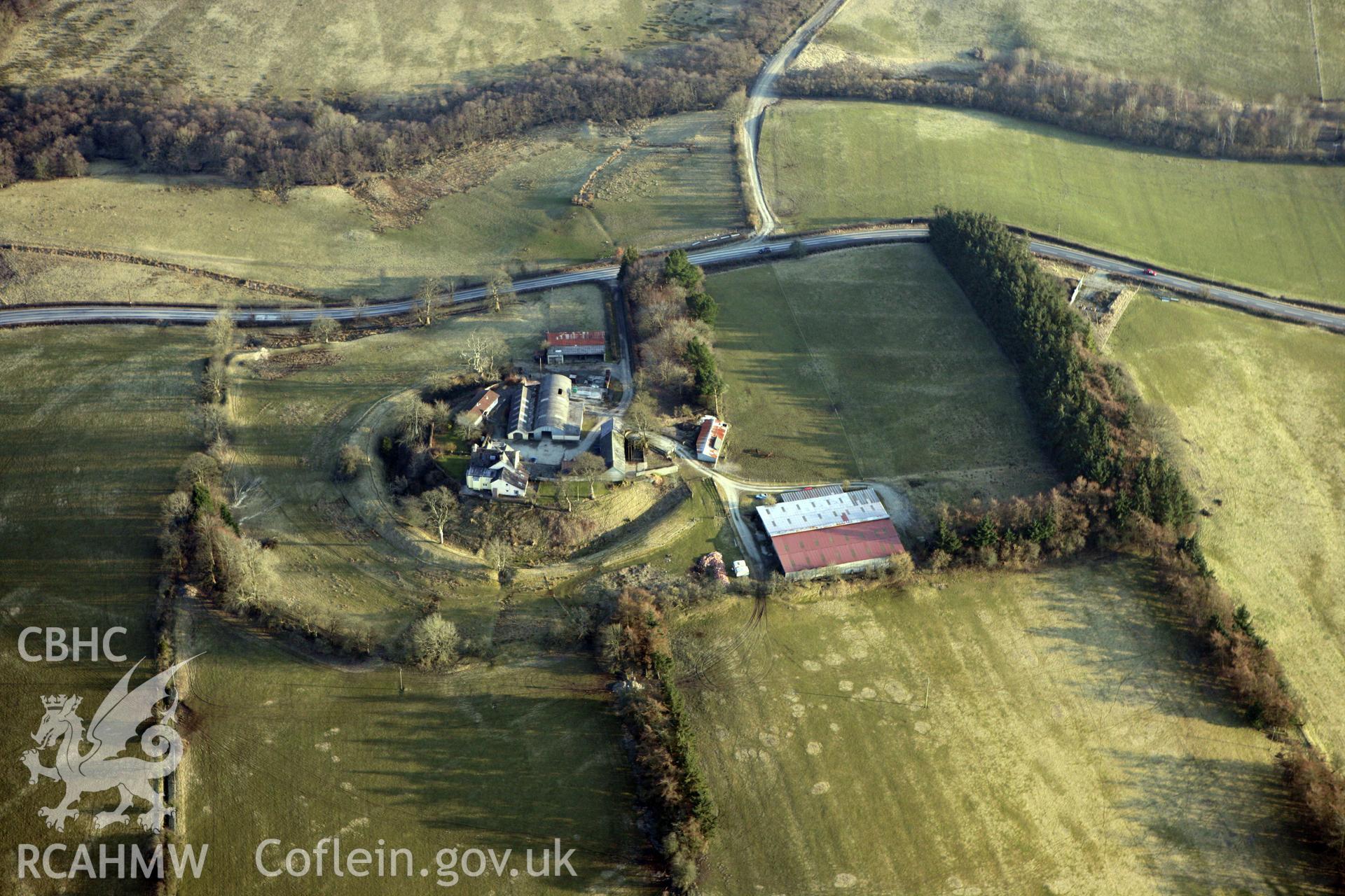 RCAHMW colour oblique photograph of Colwyn Castle. Taken by Toby Driver on 11/03/2010.